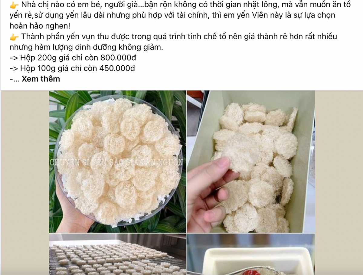 Thị trường yến sào Vàng thau lẫn lộn chất lượng và an toàn được đo