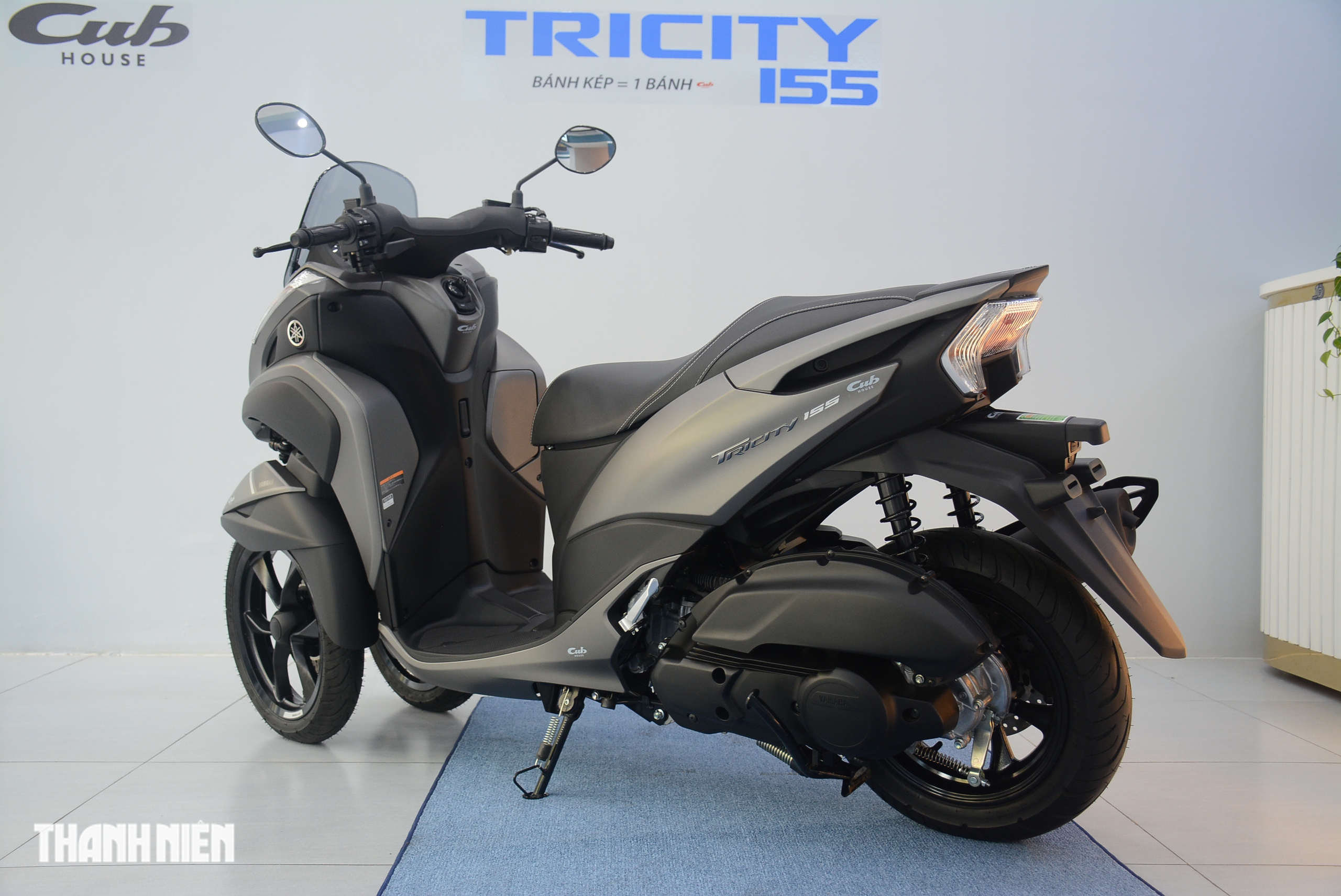 Yamaha Tricity 155 xe tay ga sử dụng bánh kép phía trước, có phanh tay đỗ xe - Ảnh 15.