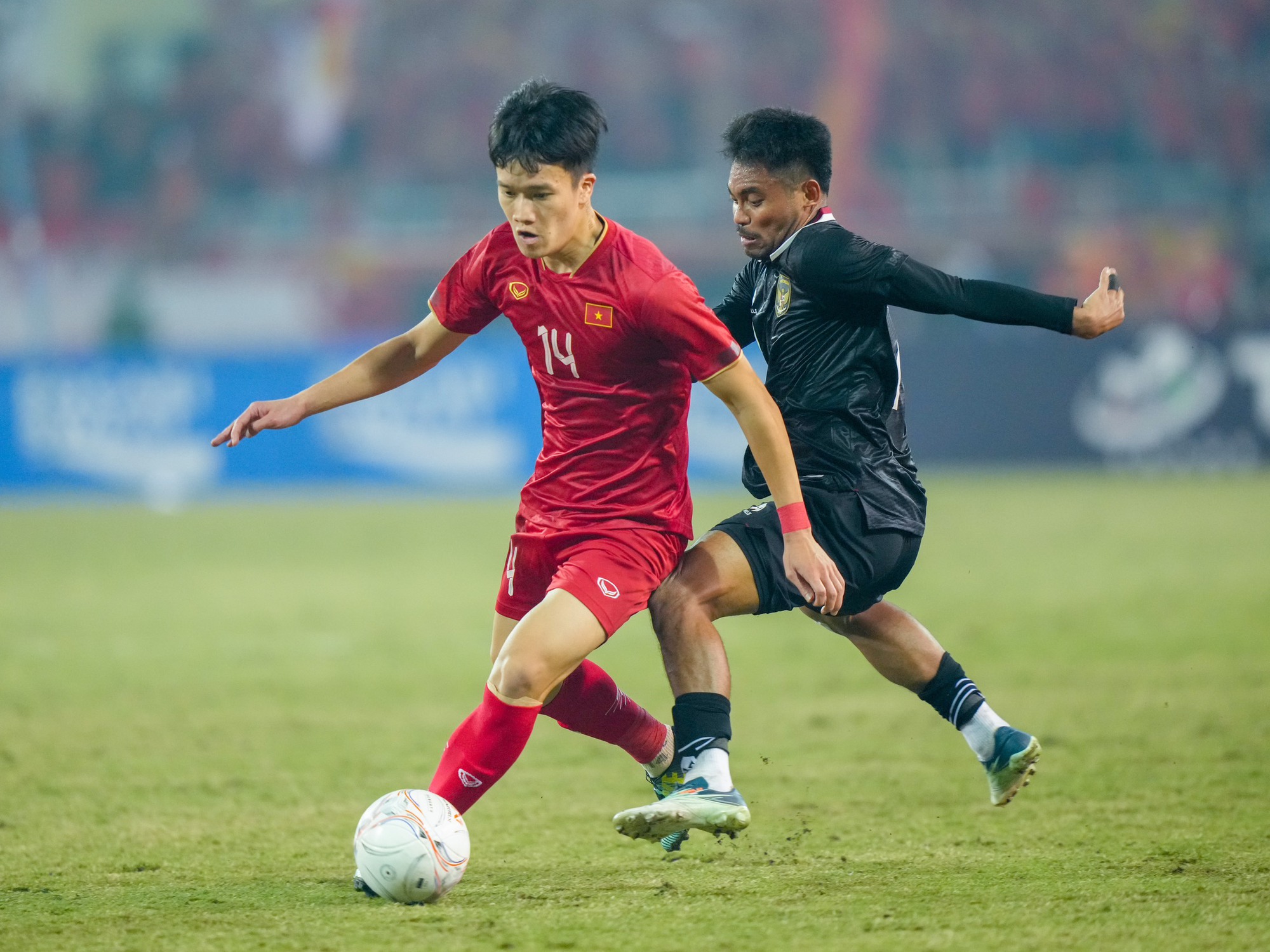 Hoàng Đức trong trận đội tuyển Việt Nam thắng Indonedsia 2-0 tại bán kết AFF Cup 2022
