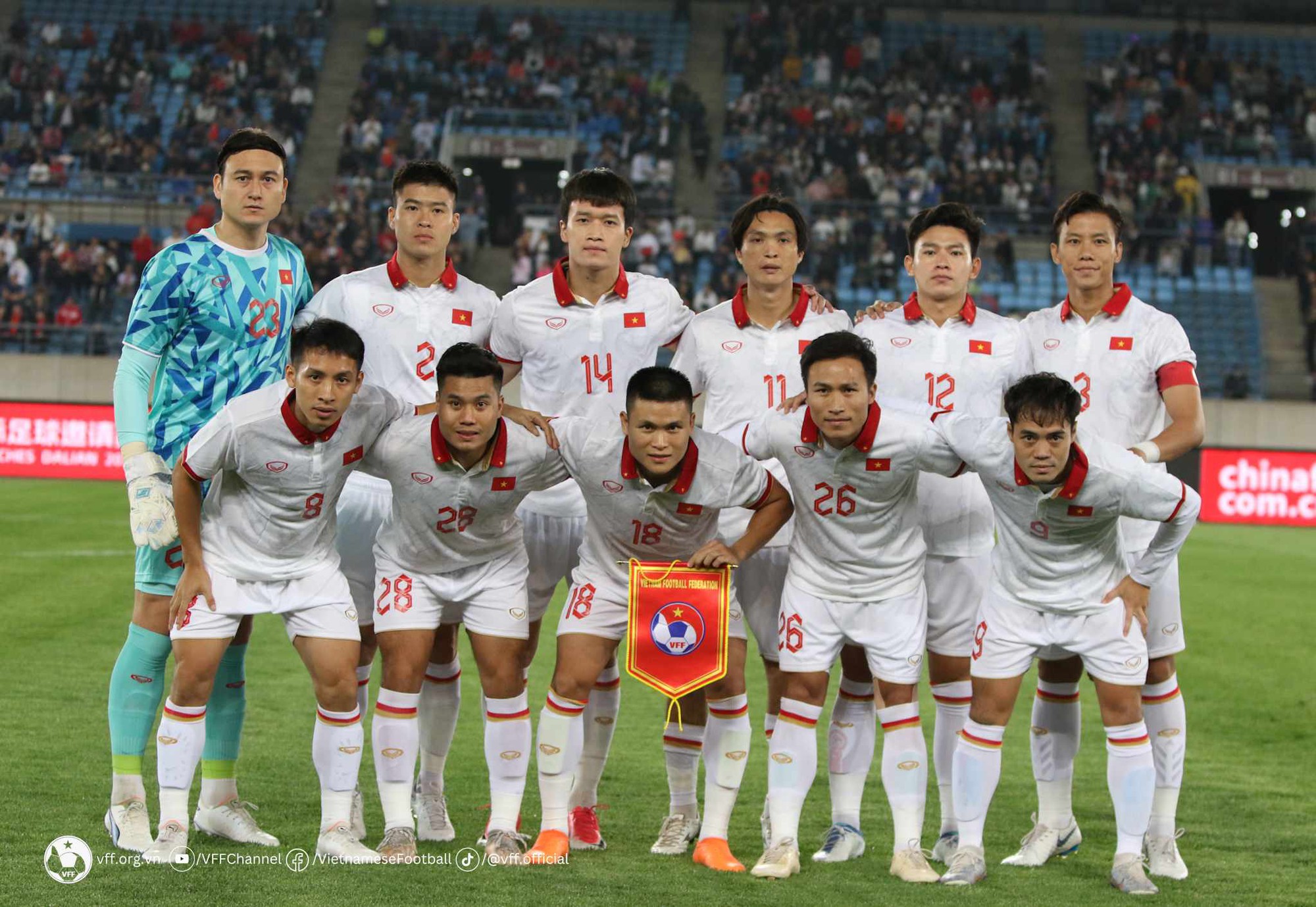 Đội tuyển Việt Nam trong trận giao hữu với đội tuyển Trung Quốc ngày 10.10