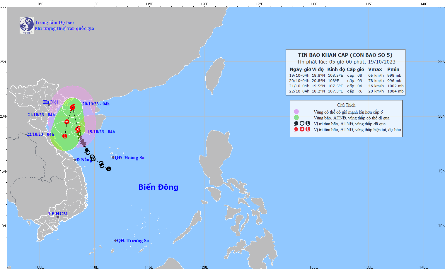 Tin tức thời tiết hôm nay, 19.10.2023: Bão số 5 gây gió giật cấp 10 - Ảnh 1.