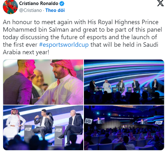 Ngôi sao Ronaldo chung tay tổ chức Esports World Cup 2024 tại Ả Rập Saudi - Ảnh 1. Ngôi sao Ronaldo chung tay tổ chức Esports World Cup 2024 tại Ả Rập Saudi - Ảnh 1.