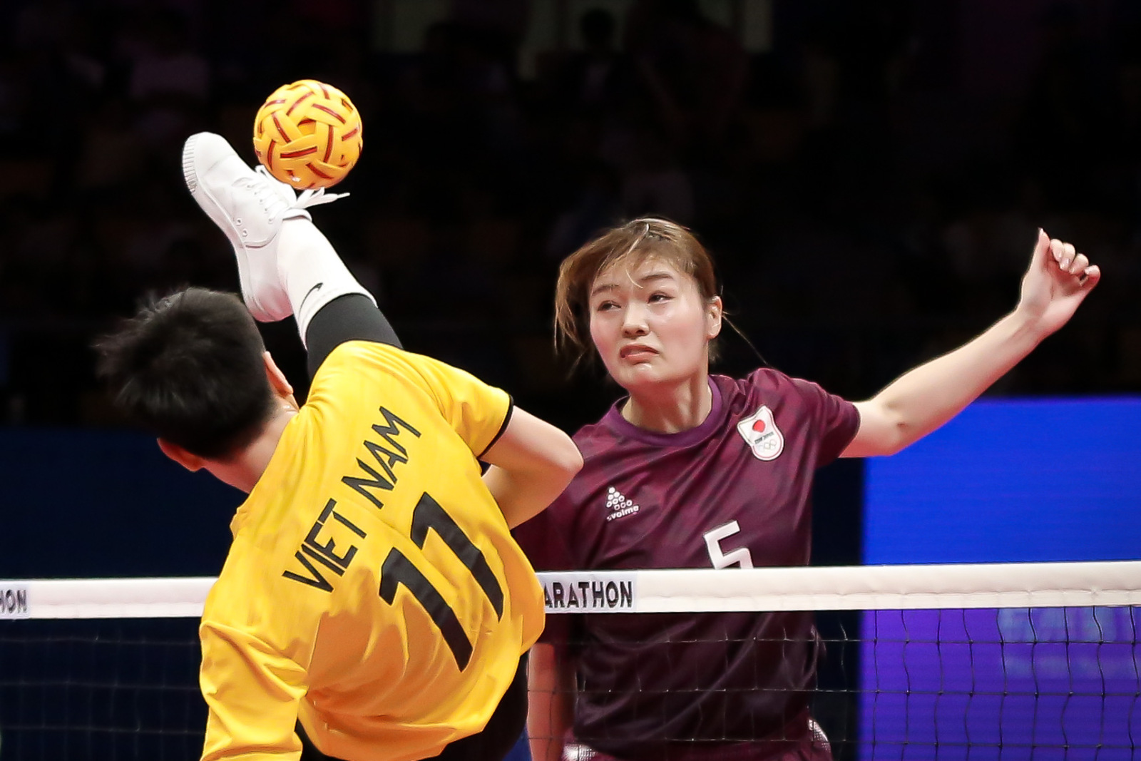 VĐV Nguyễn Thị Yến trong trận thắng đội Nhật Bản