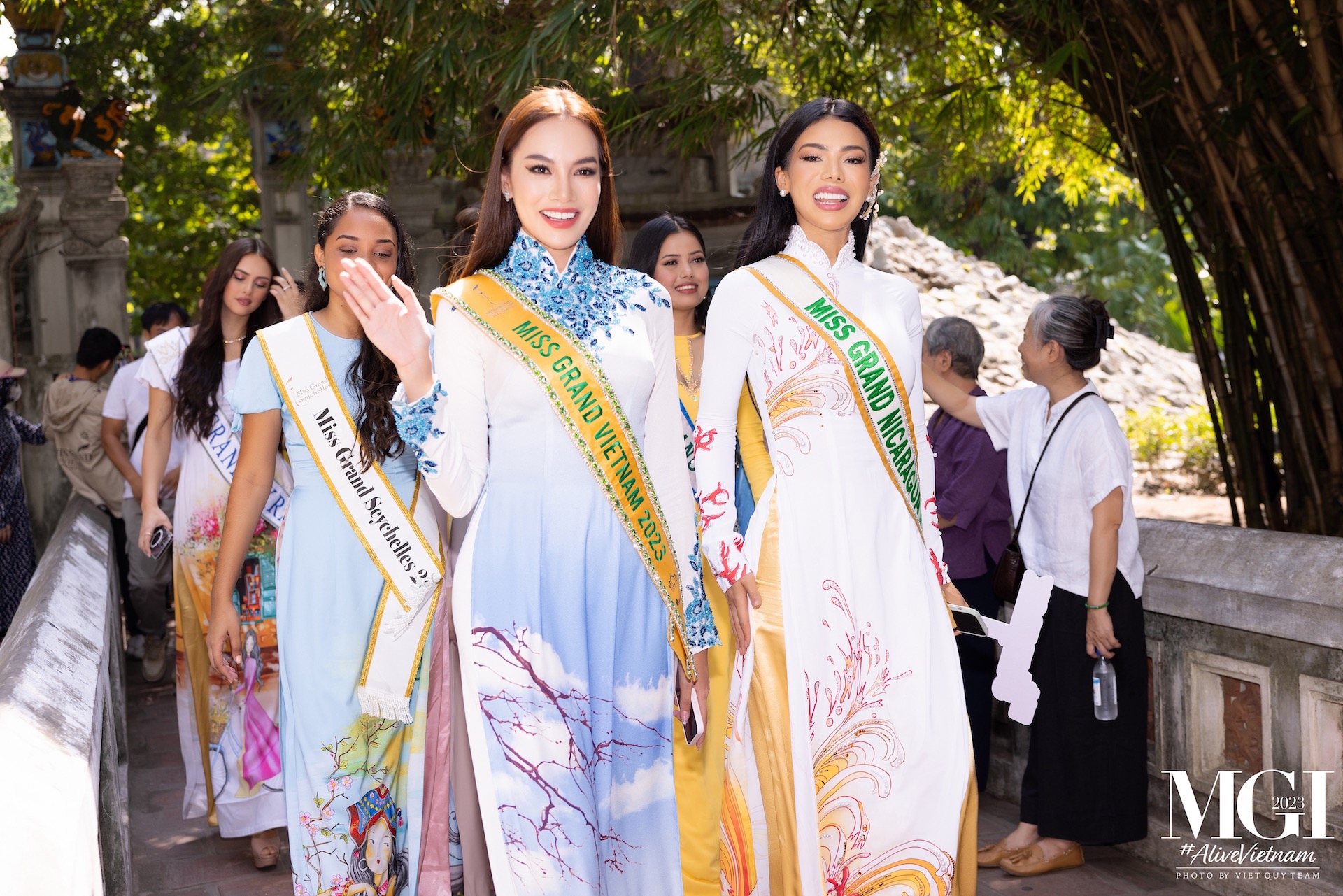 Dàn mỹ nhân 'Miss Grand International 2023' khoe sắc với áo dài Việt Nam   - Ảnh 4.