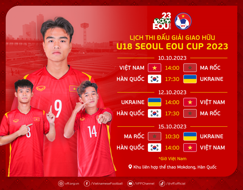 Lịch thi đấu U.18 Việt Nam: Chạm trán đàn em Son Heung-min, Ukraine, Ma Rốc - Ảnh 1.