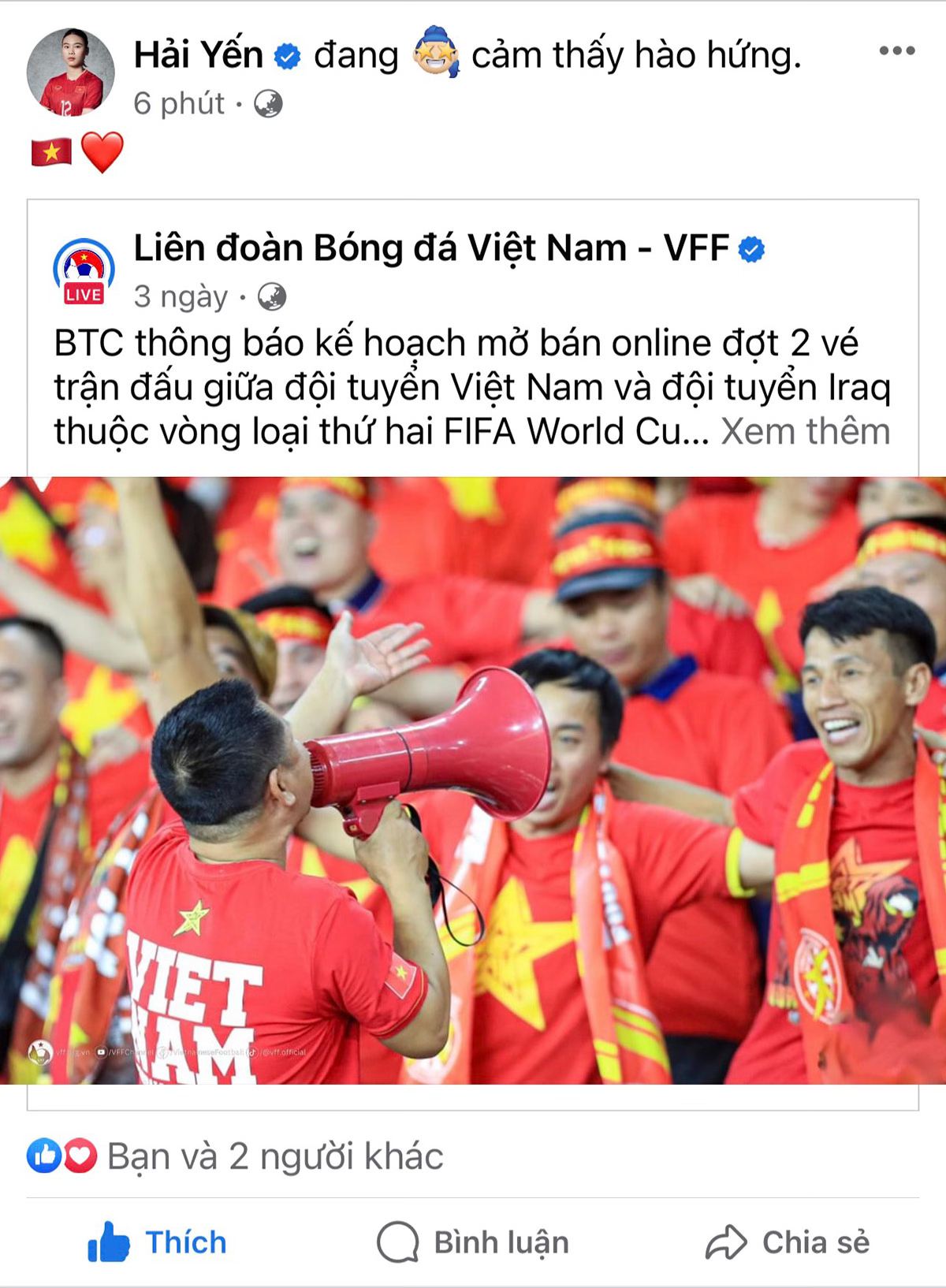 Thanh Nhã, Huỳnh Như kêu gọi CĐV đến sân 'tiếp lửa' đội tuyển Việt Nam - Ảnh 2. Thanh Nhã, Huỳnh Như kêu gọi CĐV đến sân 'tiếp lửa' đội tuyển Việt Nam - Ảnh 2.