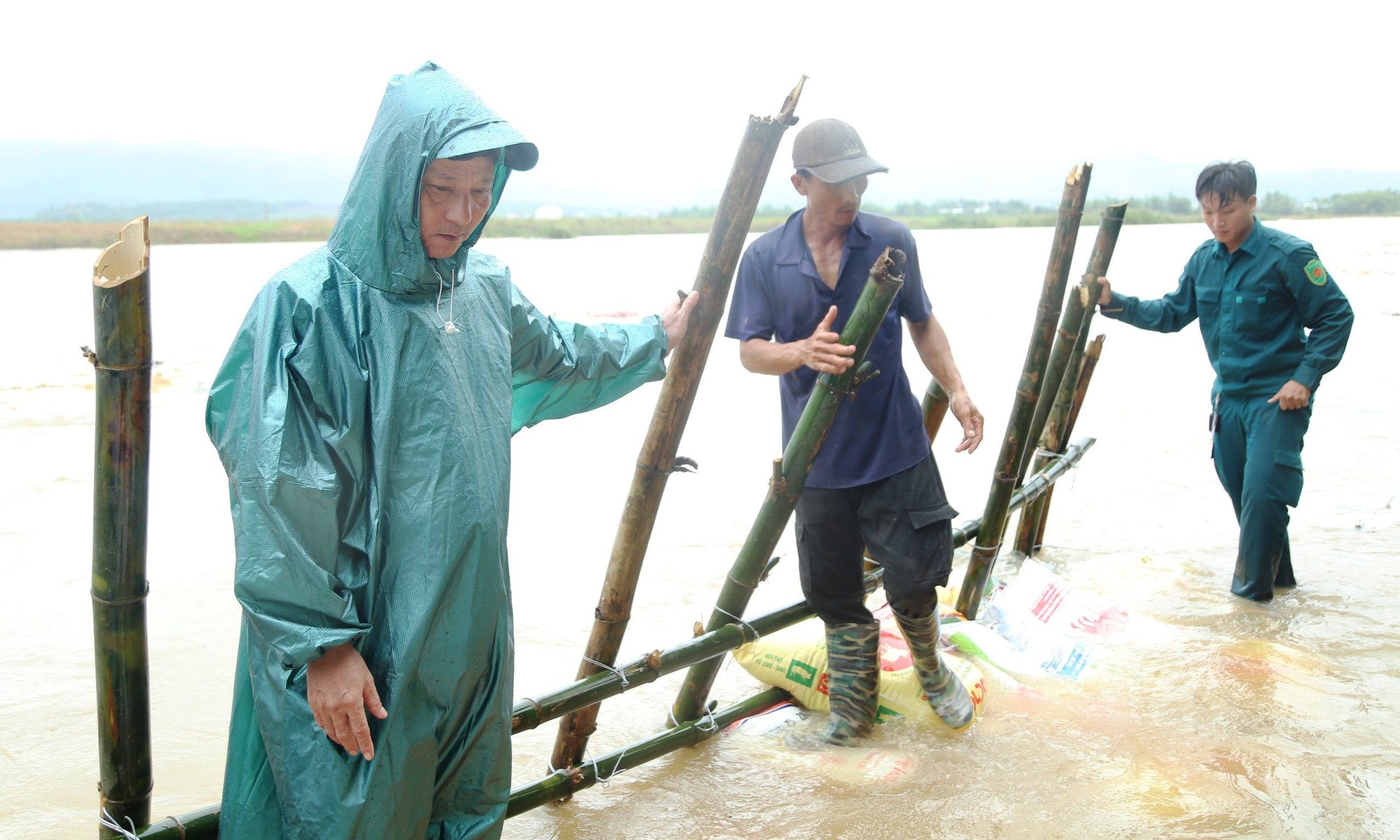 Quảng Nam: Sạt lở nghiêm trọng, cả làng đội mưa ‘vá’ lại bờ sông Vu Gia  - Ảnh 3.