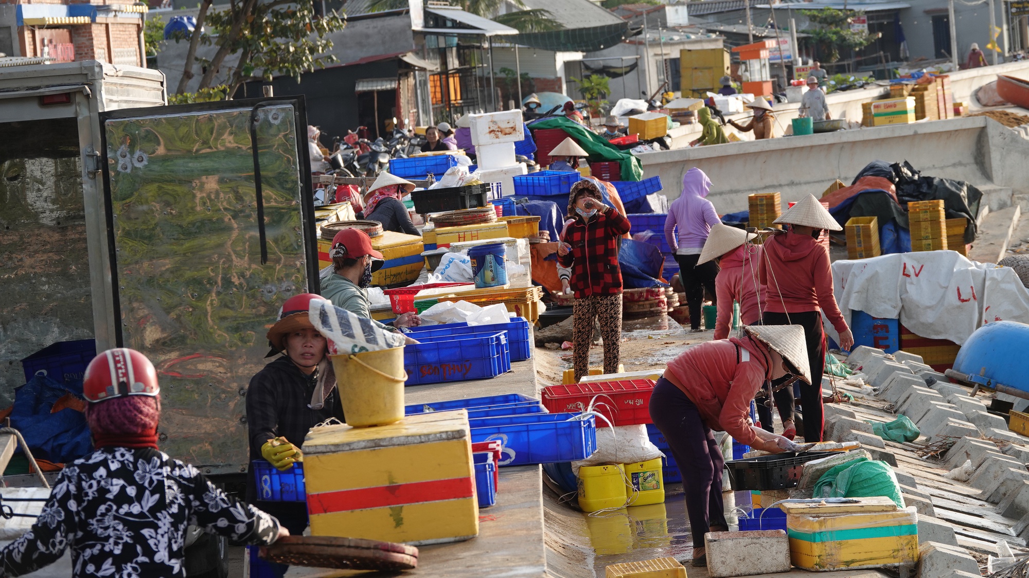 Quảng Ngãi: Buổi sớm mùa đông ở chợ cá của bãi ngang vùng biển Phước Thiện  - Ảnh 28.