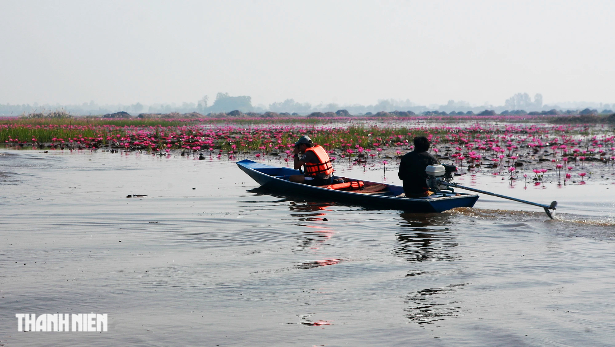 Biển hoa sen đỏ mê hoặc miền đông bắc Thái Lan - Ảnh 10.