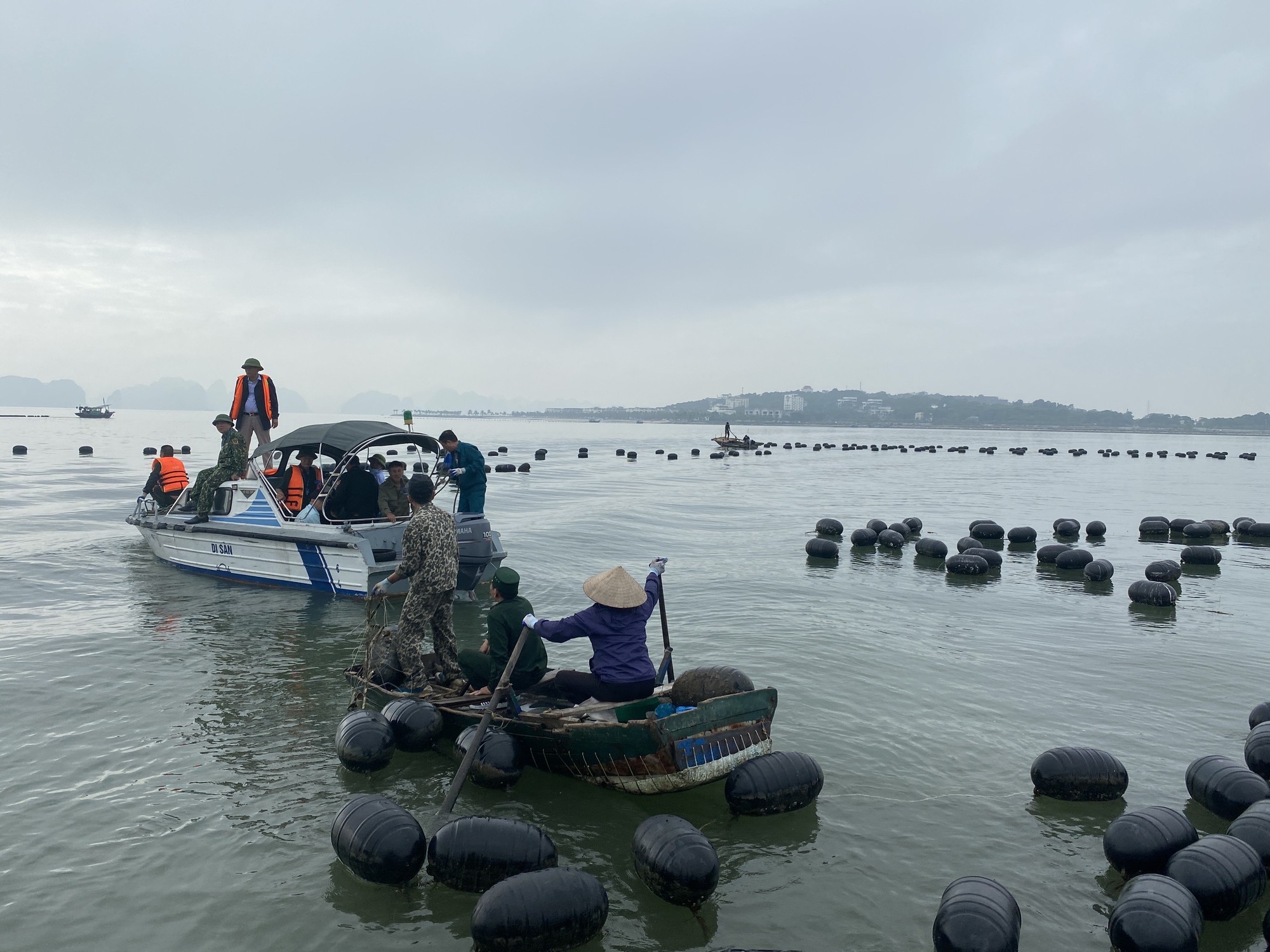 Cưỡng chế công trình nuôi trồng thủy sản trái phép trên vịnh Hạ Long  - Ảnh 3.