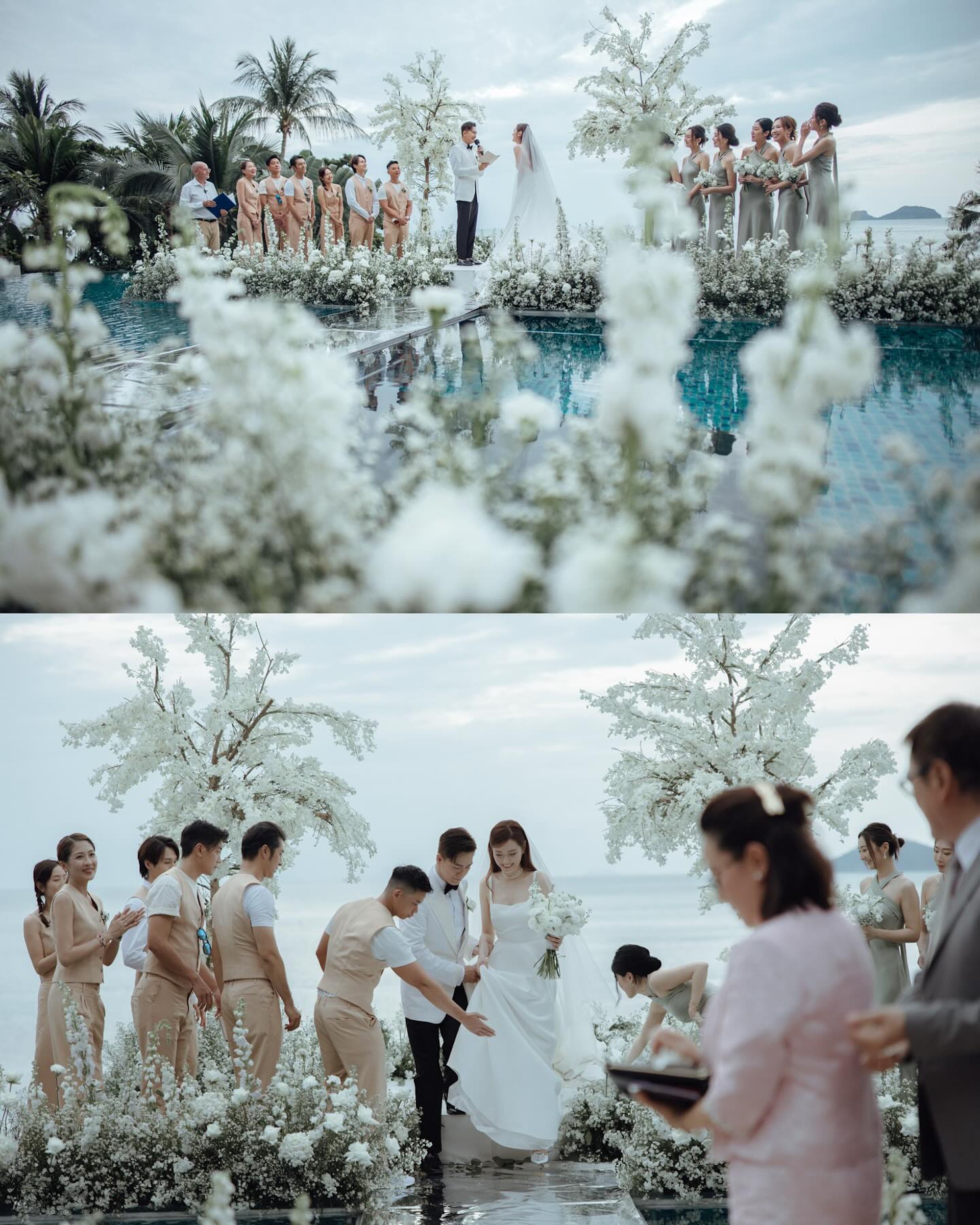 Đám cưới lãng mạn của cặp sao TVB Mã Quốc Minh - Thang Lạc Văn - Ảnh 1.