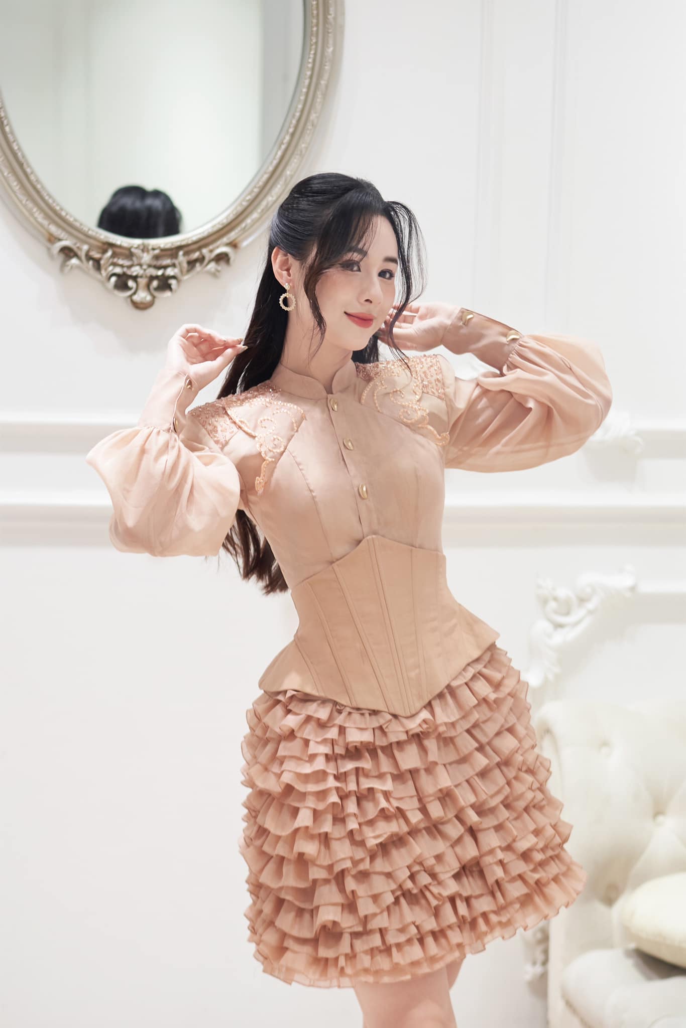 Áo dáng dài vải organza - T0569 – Dottie