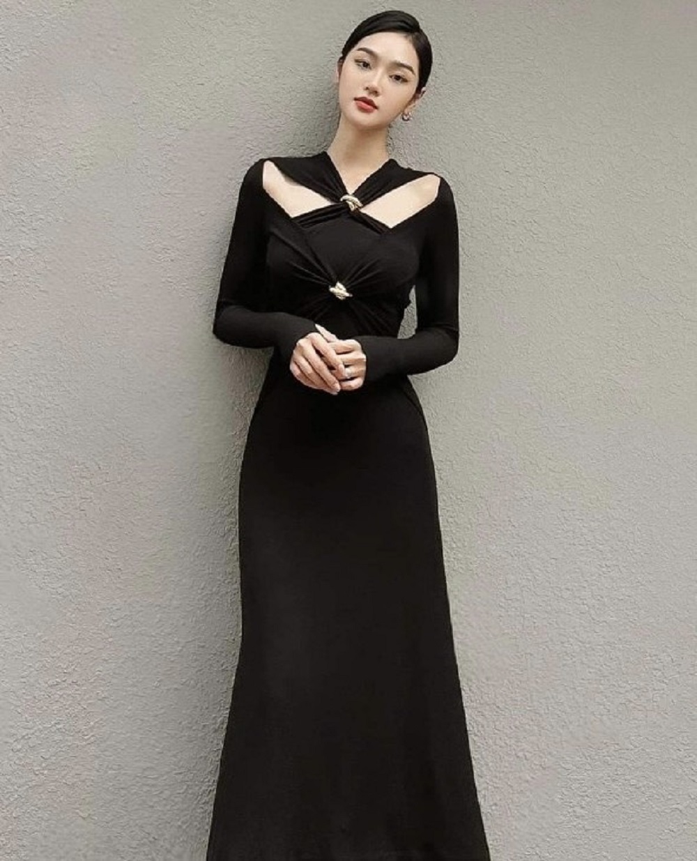 Đầm váy dạ hội ngắn màu đen đính phale sang trọng DH- 066