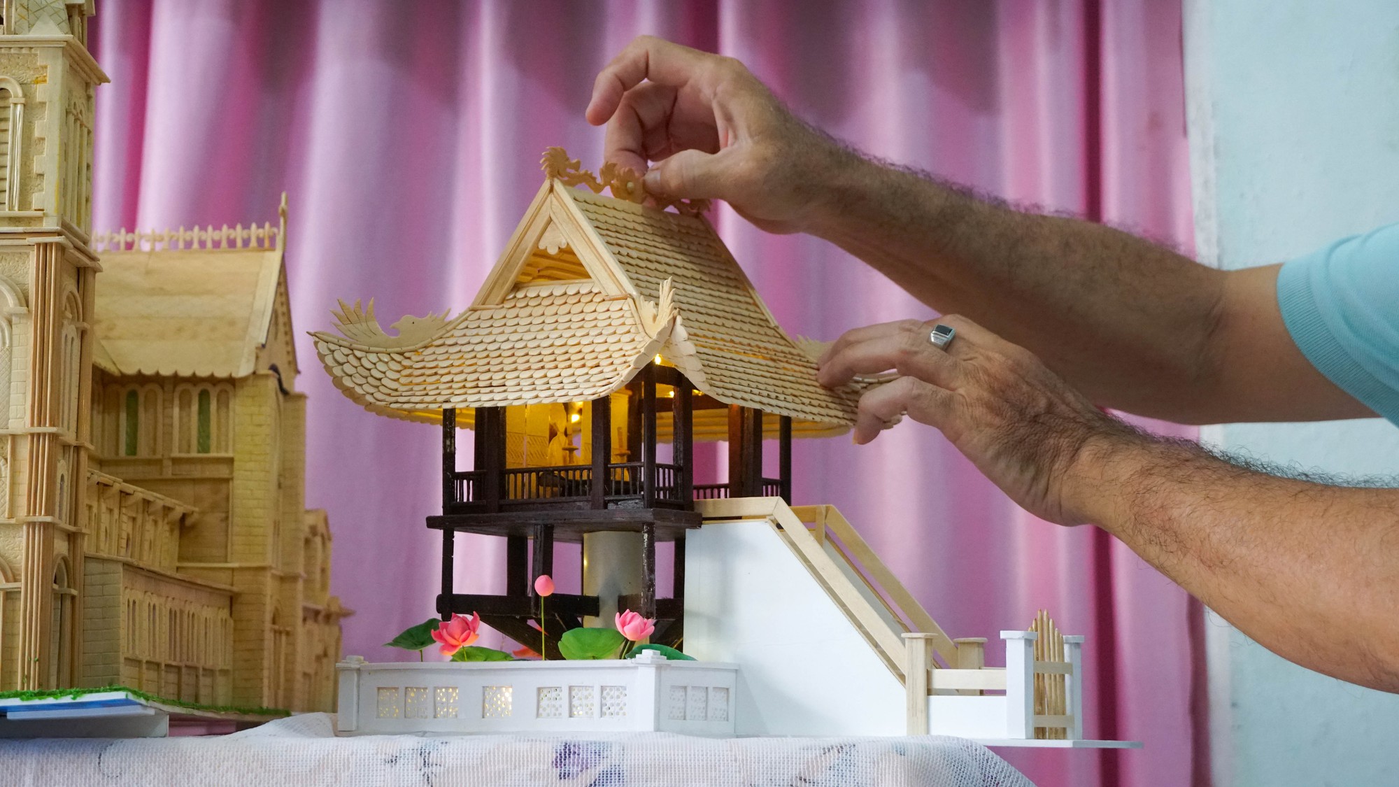 làm mô hình nhà bằng tăm tre nhà mini hai tầng  YouTube