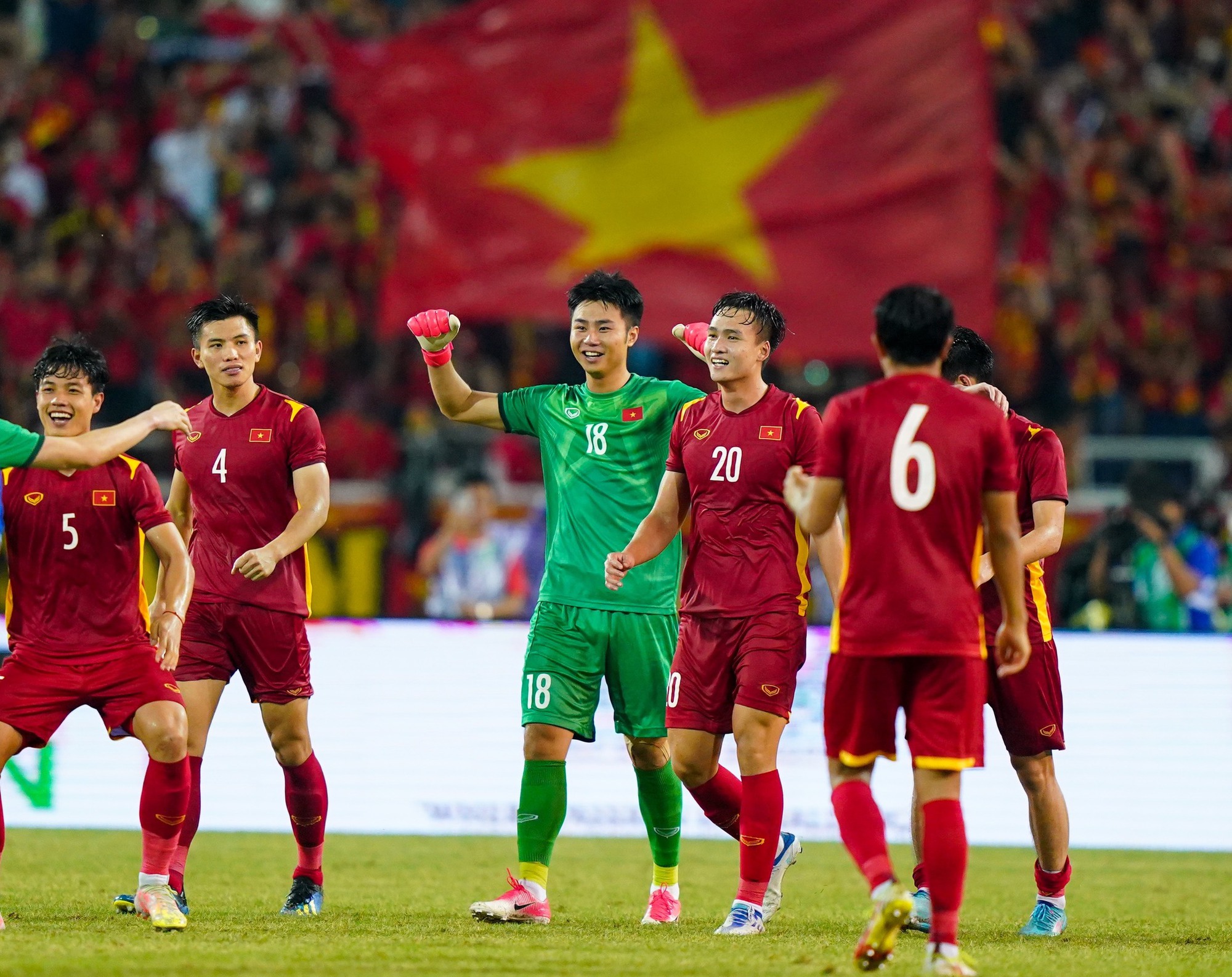 Việt Anh trong màu áo đội tuyển U.23 Việt Nam đoạt HCV SEA Games 31