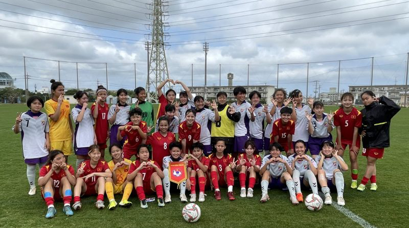U.17 nữ Việt Nam thắng đậm U.17 nữ Okinawa 10-0