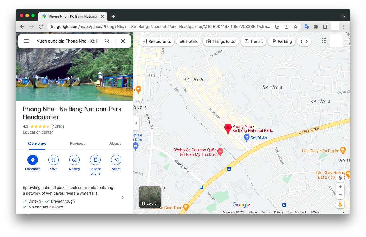 Động Phong Nha Bị Google Maps Dời Về… Bình Dương