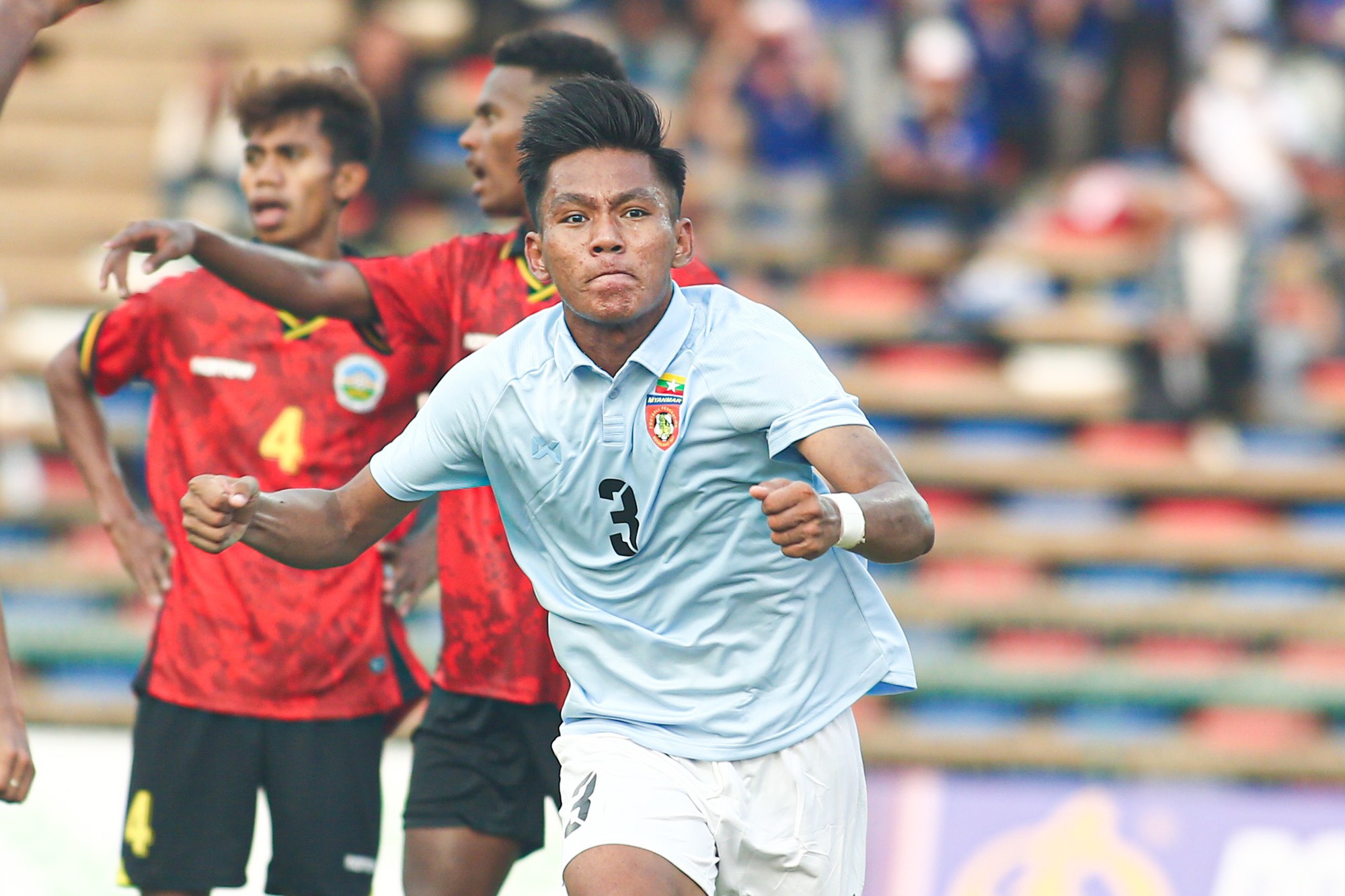 Bóng đá SEA Games 32, U.22 Myanmar 1-0 U.22 Timor Leste: Hậu vệ lập công - Ảnh 3.