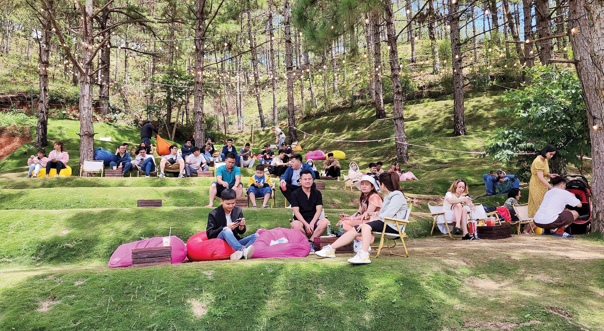 Besucher können Getränke genießen, die aus Produkten zubereitet werden, die auf dem Bauernhof geerntet wurden. Du khách thưởng thức các loại nước uống được chế biến từ những sản vật thu hoạch từ trang trại