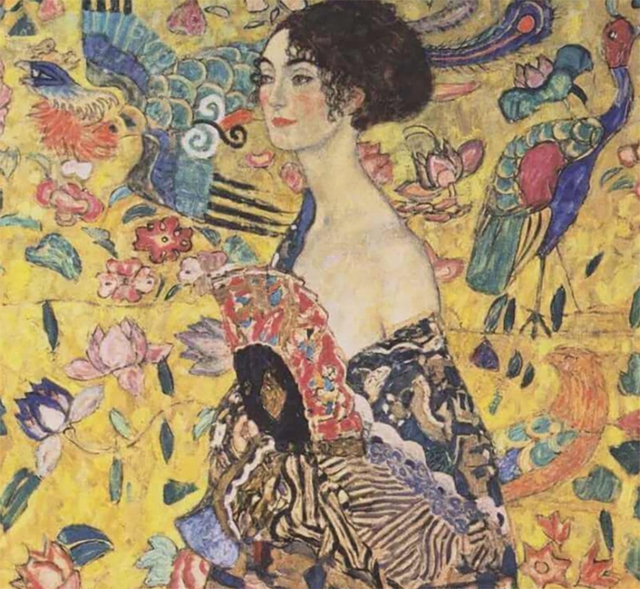 Bức 'Quý bà cầm quạt' của Gustav Klimt bán hơn 108 triệu USD, vượt quá dự đoán - Ảnh 1.