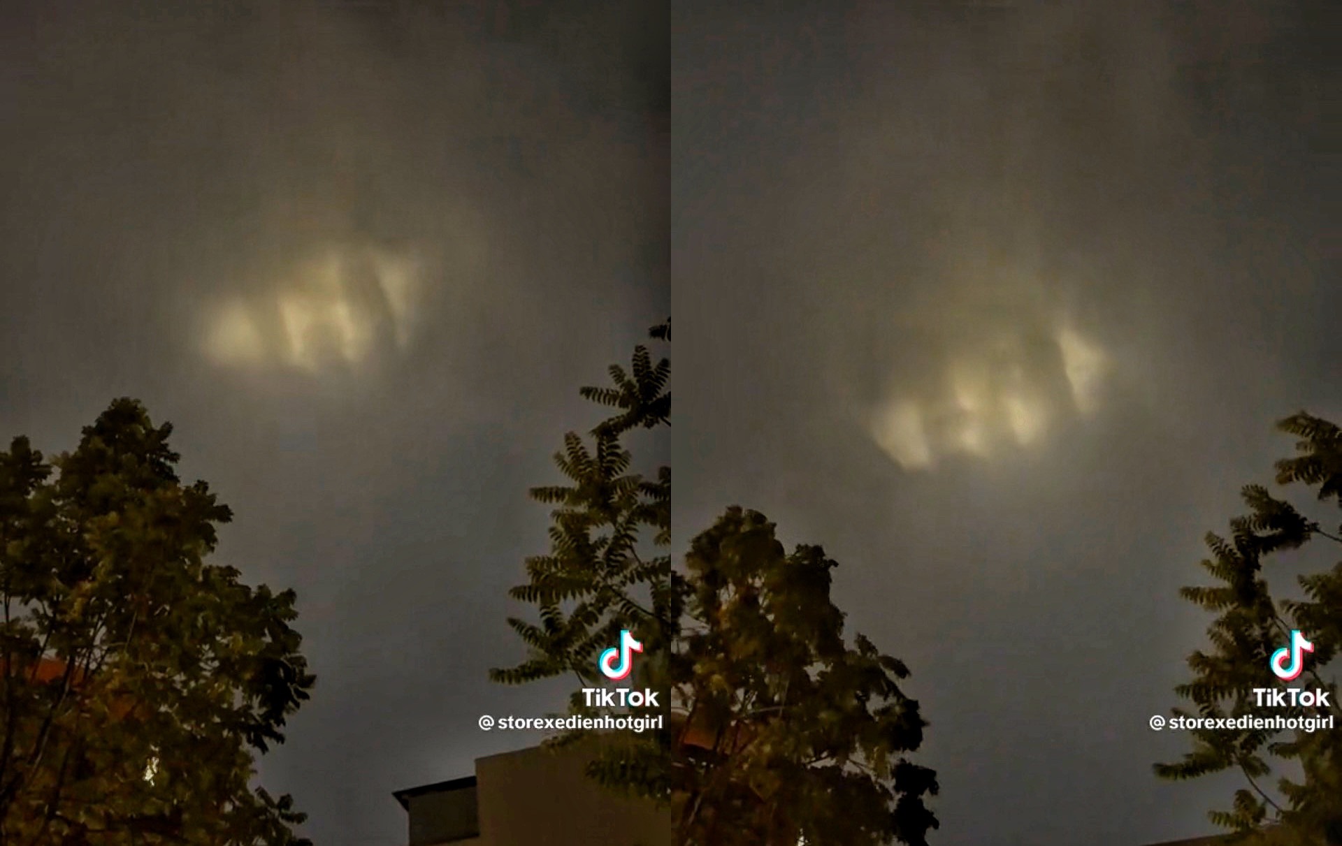 Clip đám mây phát sáng ‘hình bàn tay' trong đêm giông khiến nhiều người tò mò - Ảnh 1.