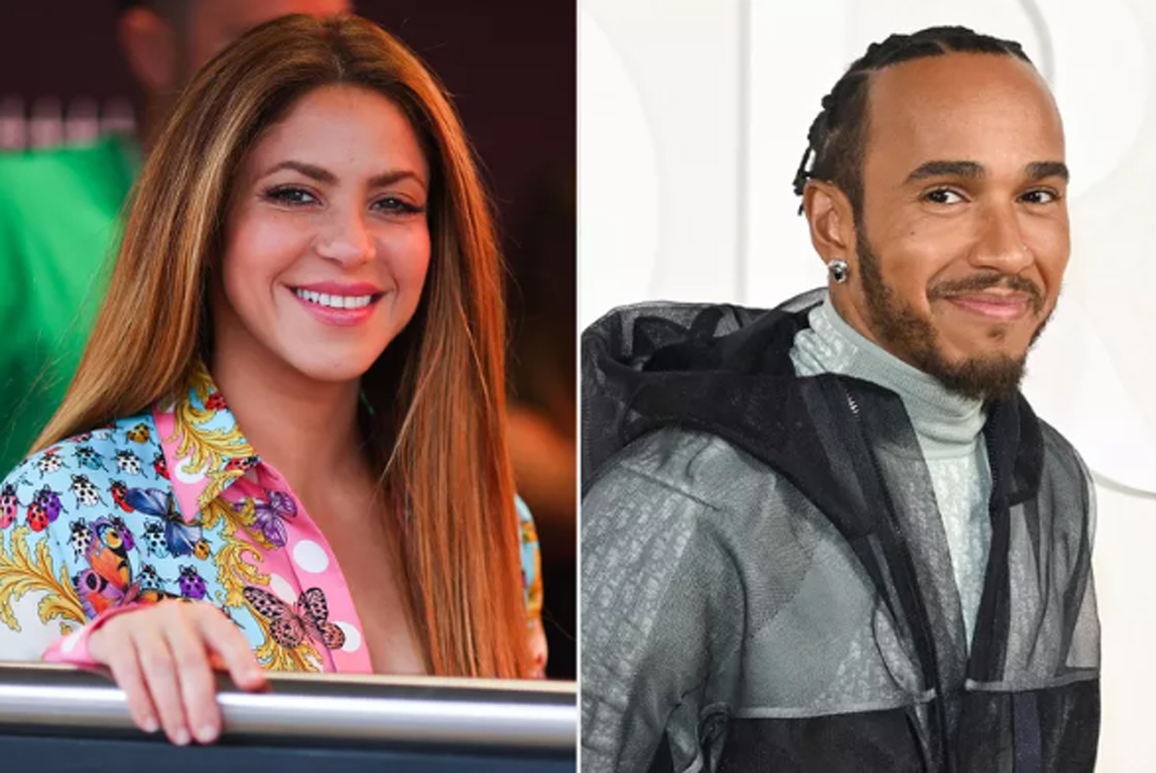 Shakira is happy with F1 driver Lewis Hamilton