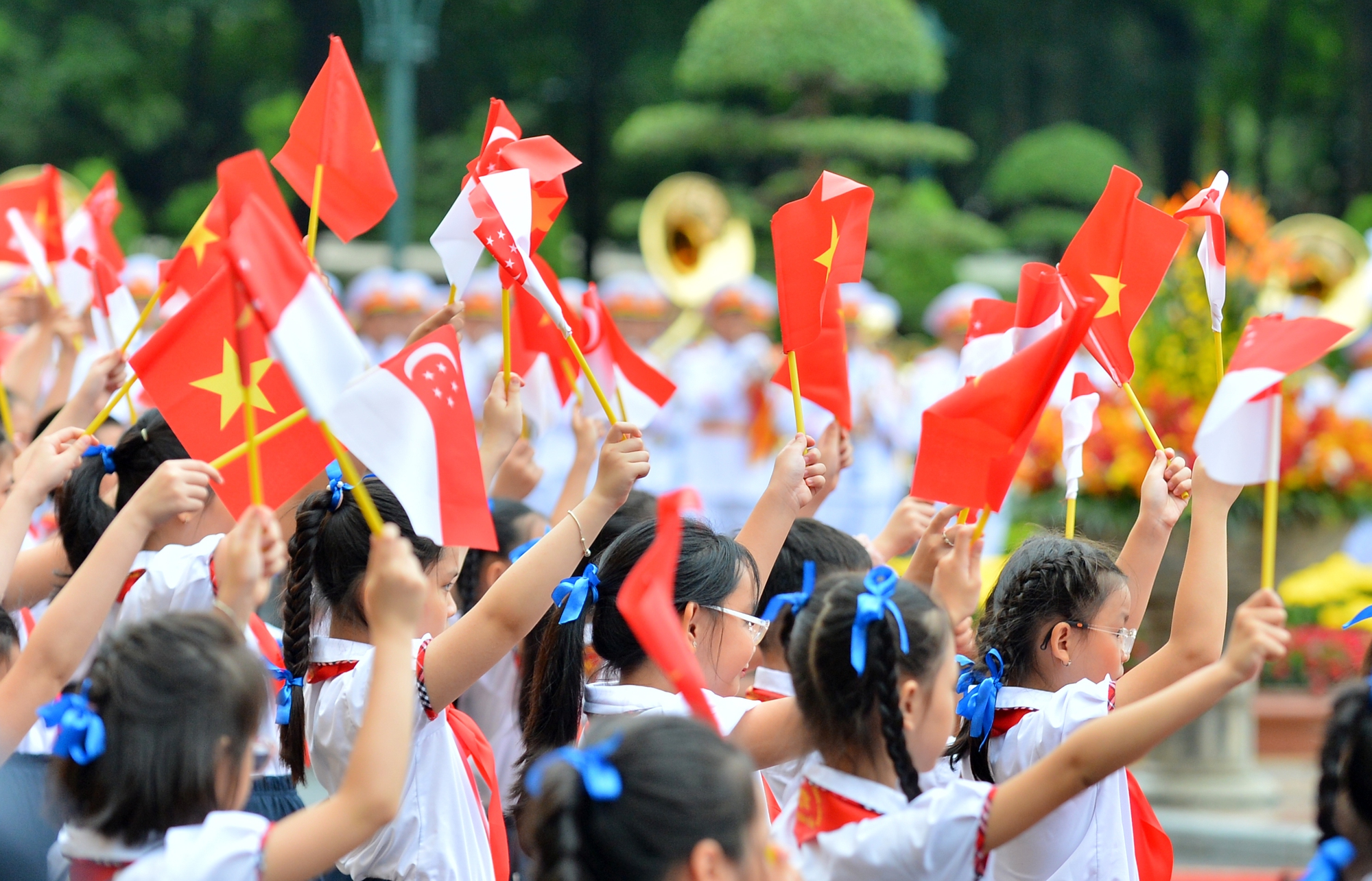 Lễ đón Thủ tướng Singapore Lý Hiển Long thăm chính thức Việt Nam - Ảnh 5.