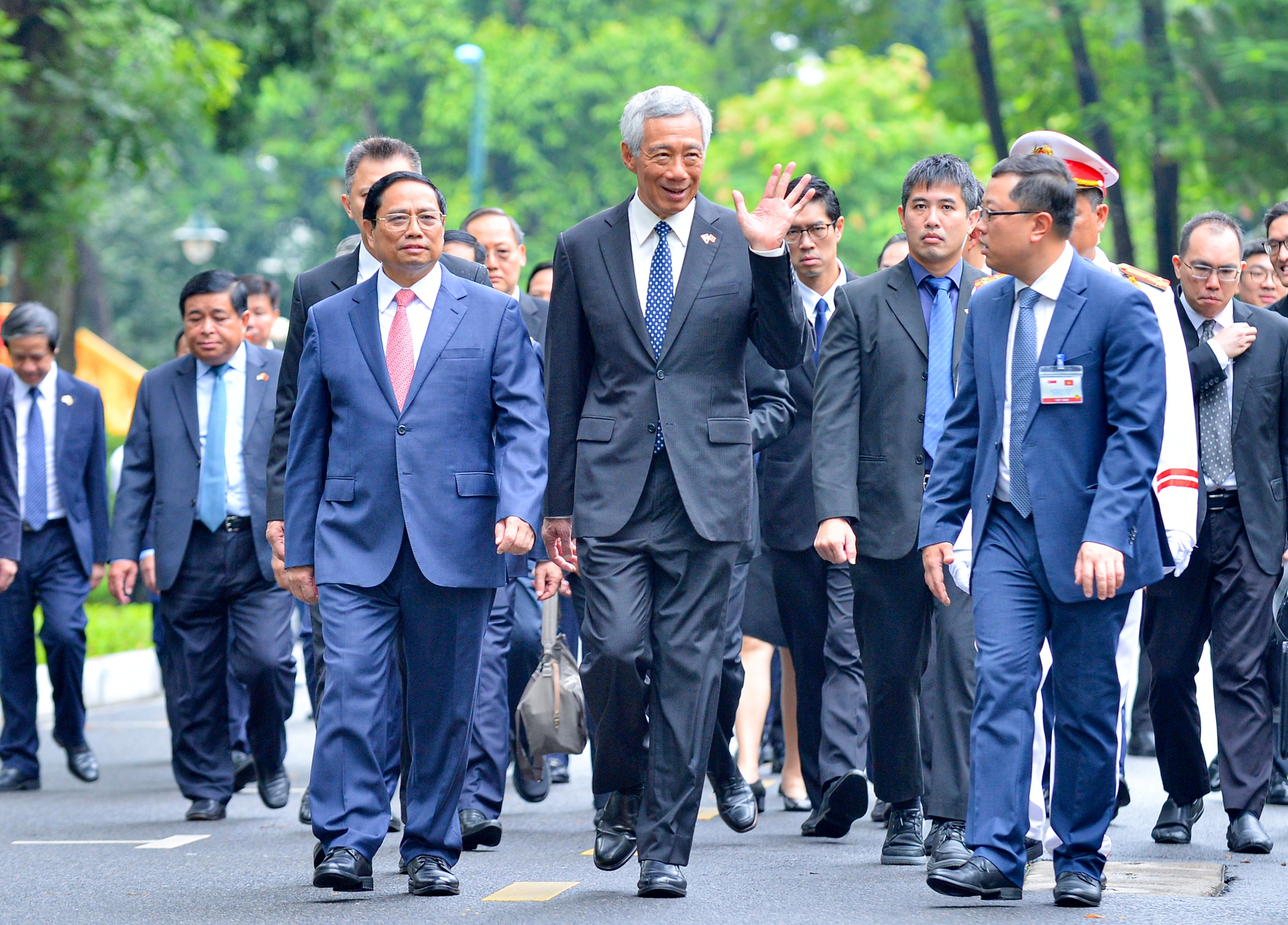 Lễ đón Thủ tướng Singapore Lý Hiển Long thăm chính thức Việt Nam - Ảnh 7.