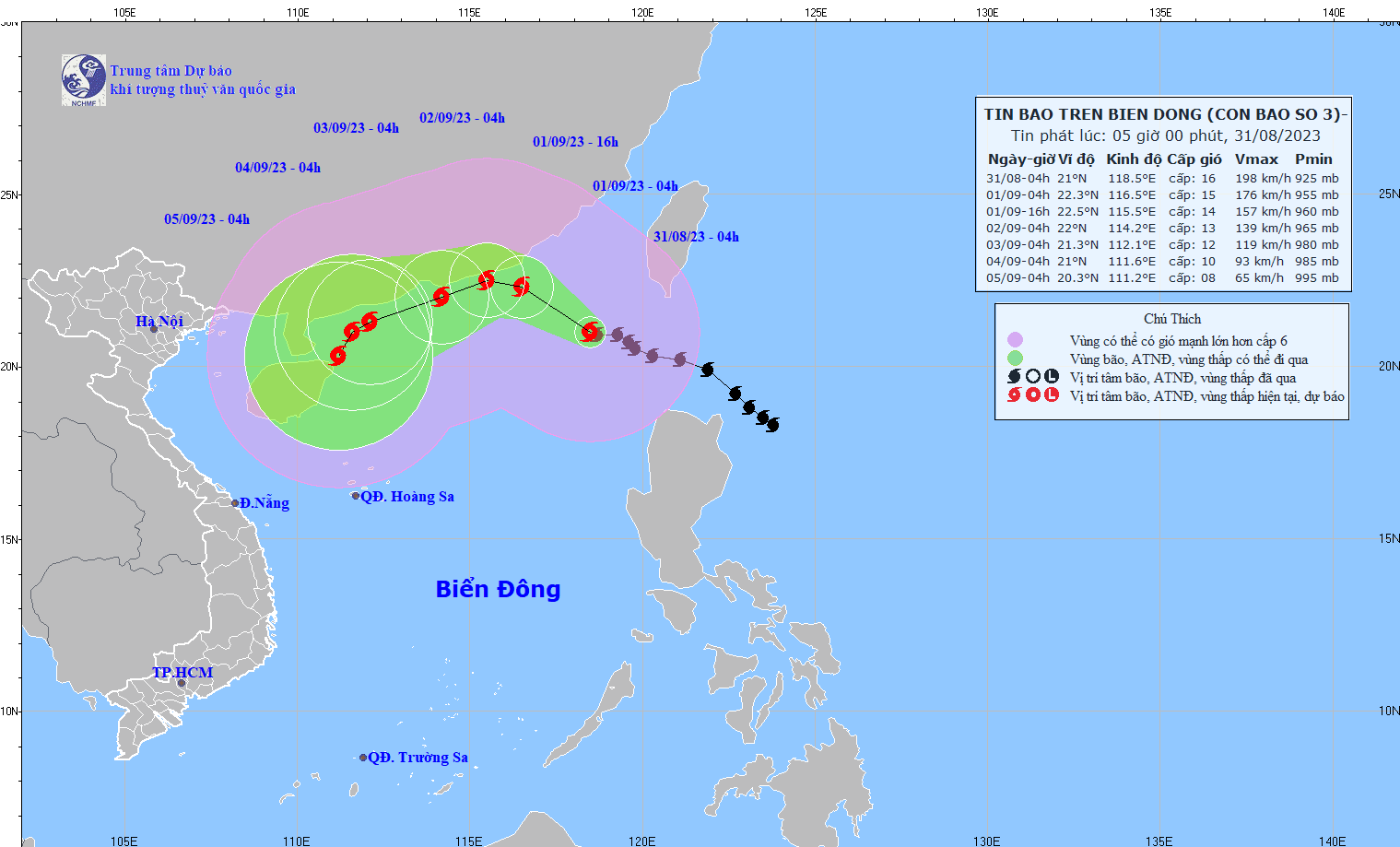 Tin tức thời tiết hôm nay, 31.8.2023: Siêu bão số 3 gây gió giật cấp 17 - Ảnh 1.