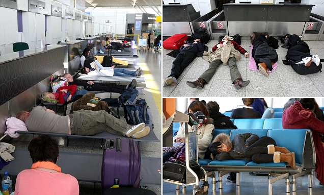 Hàng ngàn hành khách phải qua đêm trên ghế bố ở các sân bay châu Âu - Ảnh 2.