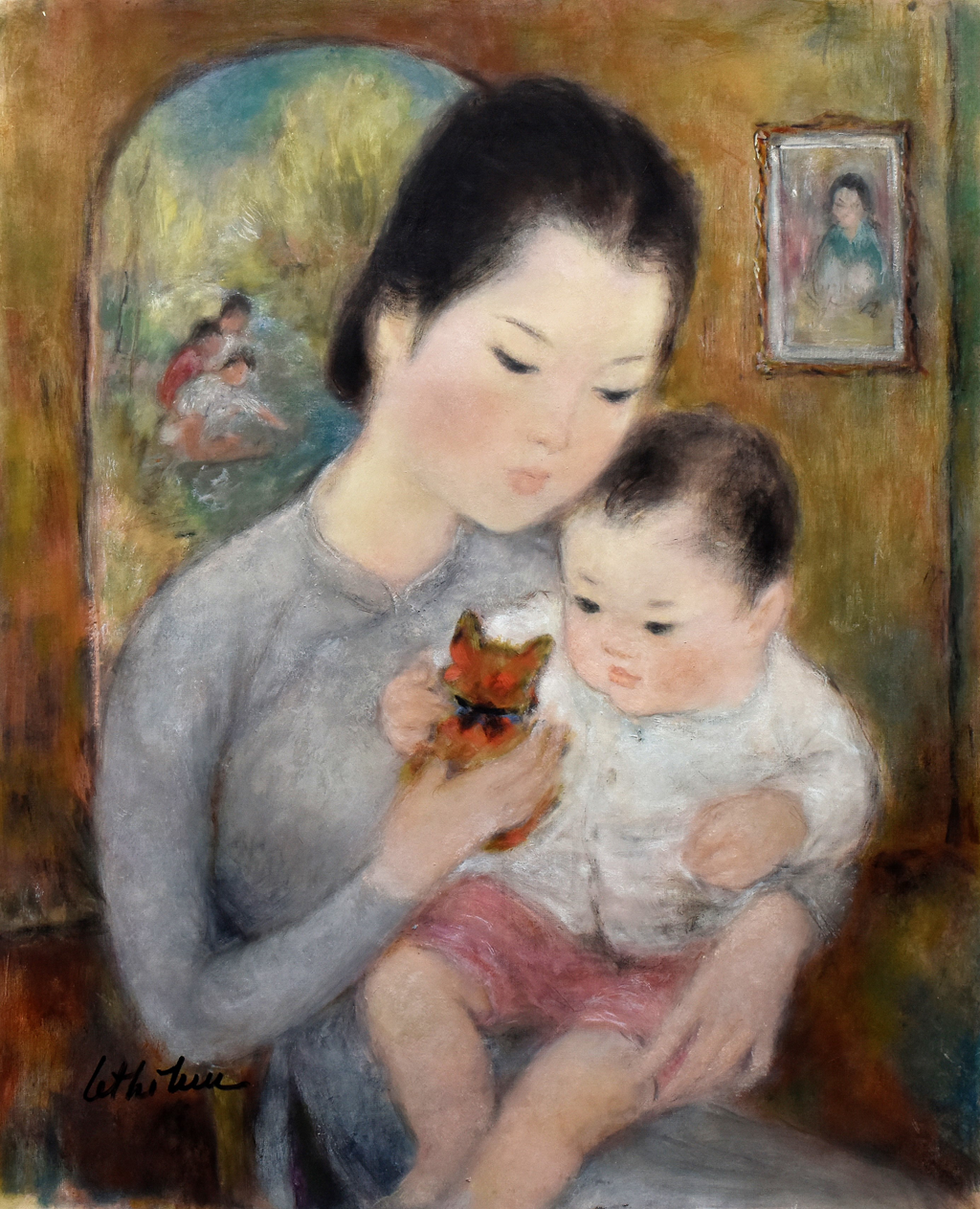 Teruggave van verloren Indochinese schilderijen - Foto 1. Hồi hương tranh Đông Dương lưu lạc - Ảnh 1.