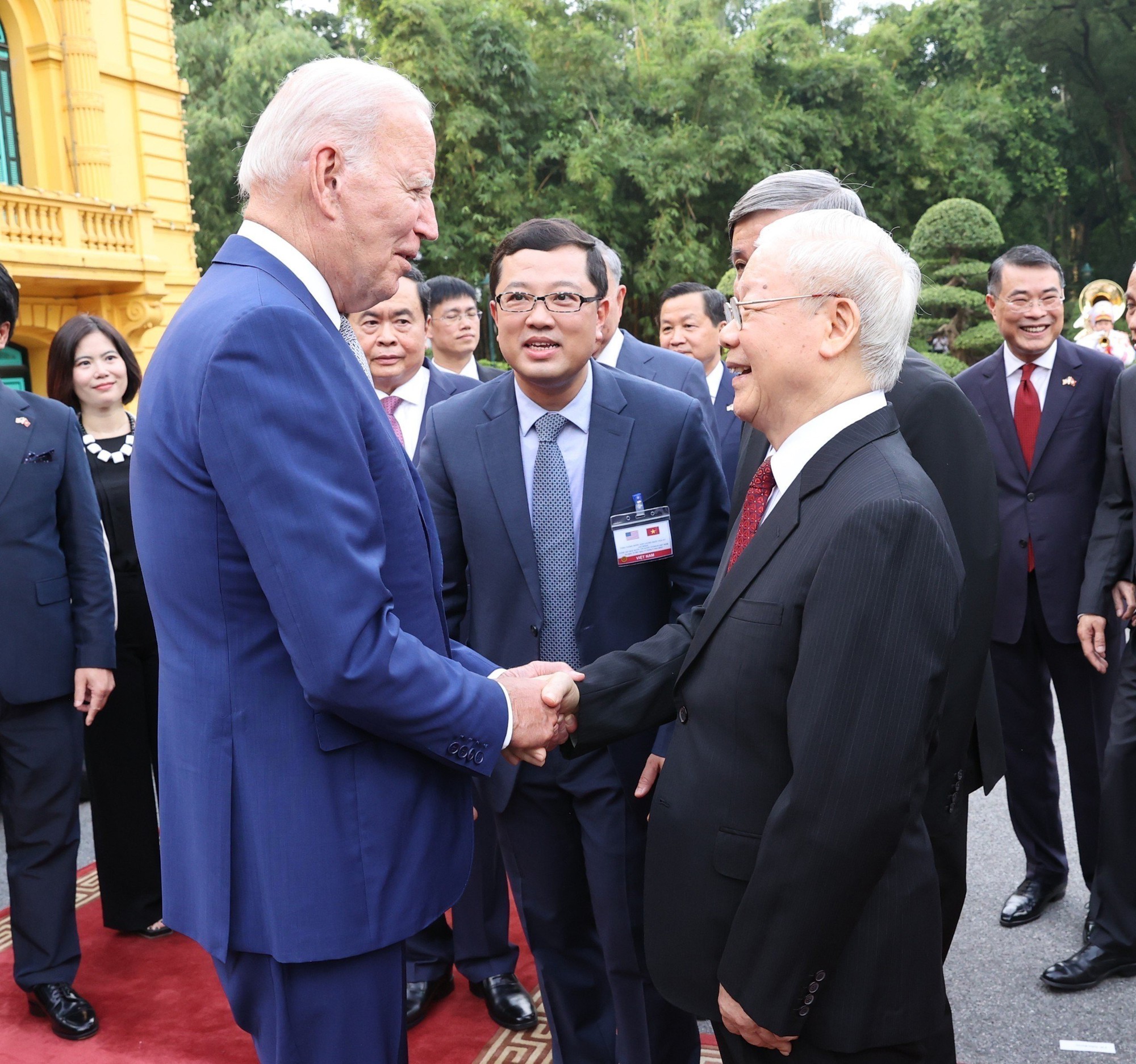 Tổng Bí thư Nguyễn Phú Trọng đón chính thức Tổng thống Mỹ Joe Biden - Ảnh 2.