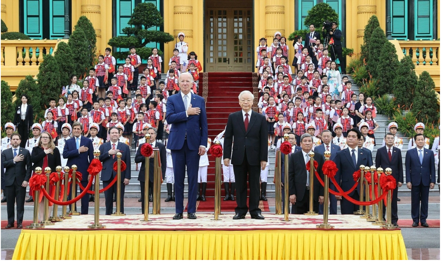 Tổng Bí thư Nguyễn Phú Trọng đón chính thức Tổng thống Mỹ Joe Biden - Ảnh 3.