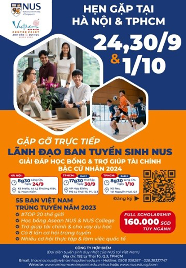 Lãnh đạo Ban tuyển sinh NUS thông tin học bổng và du học cử nhân 2024  - Ảnh 1.