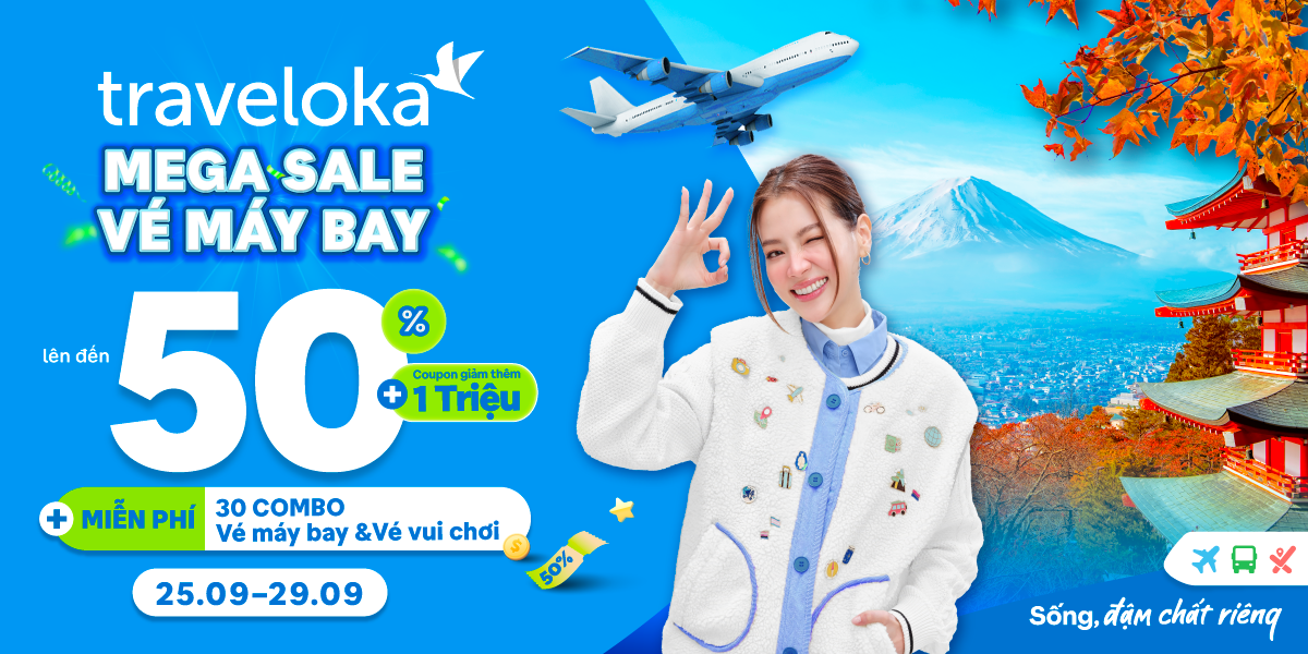 اضافی 1 ملین VND ڈسکاؤنٹ کوپن کے ساتھ Traveloka پر فلائٹ ٹکٹ بک کرنے پر 50% تک کی چھوٹ! - تصویر 2۔ Giảm đến 50% khi đặt vé máy bay trên Traveloka cùng coupon giảm thêm 1 triệu đồng! - Ảnh 2.