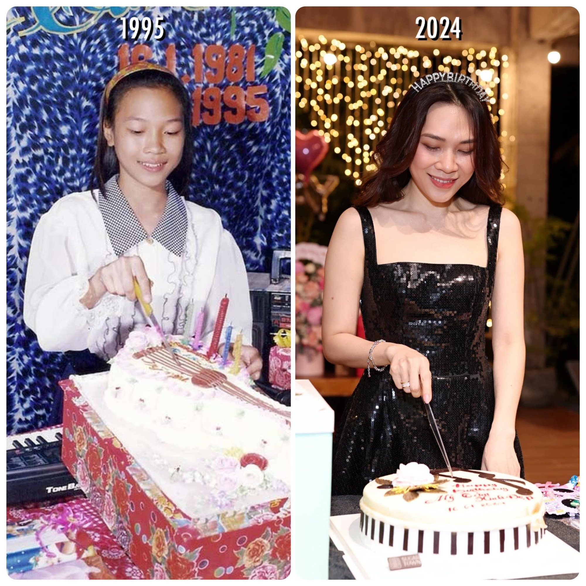 Hình ảnh Mỹ Tâm đón sinh nhật năm 14 tuổi và năm 43 tuổi