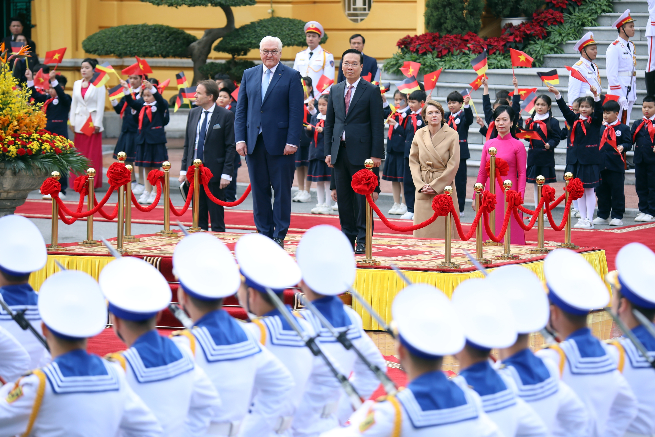 Chủ tịch nước Võ Văn Thưởng chủ trì lễ đón chính thức Tổng thống Đức Frank-Walter Steinmeier- Ảnh 5.
