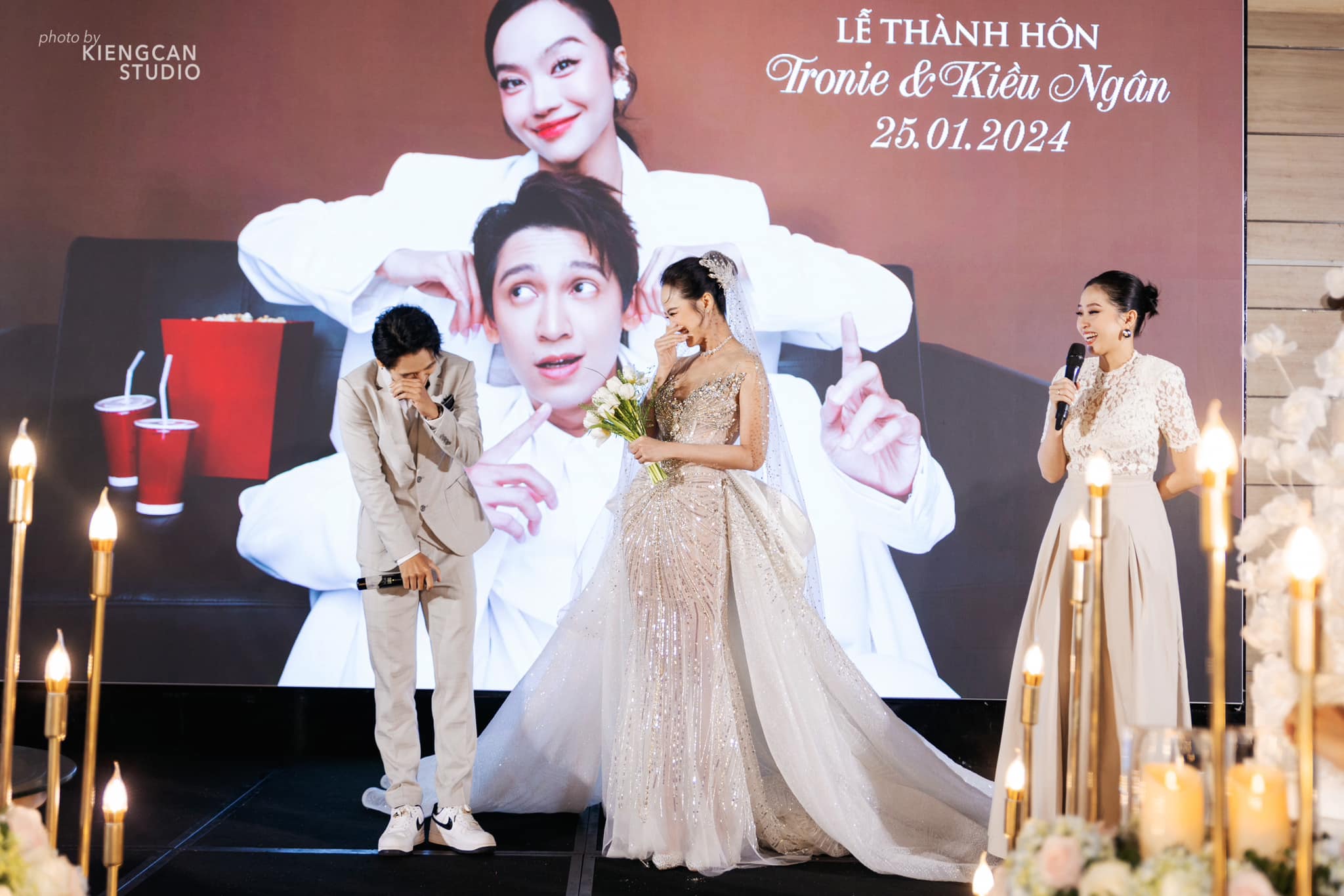 Hoa hậu Kiều Ngân bật khóc khi chồng quỳ gối cầu hôn trong lễ cưới- Ảnh 3.