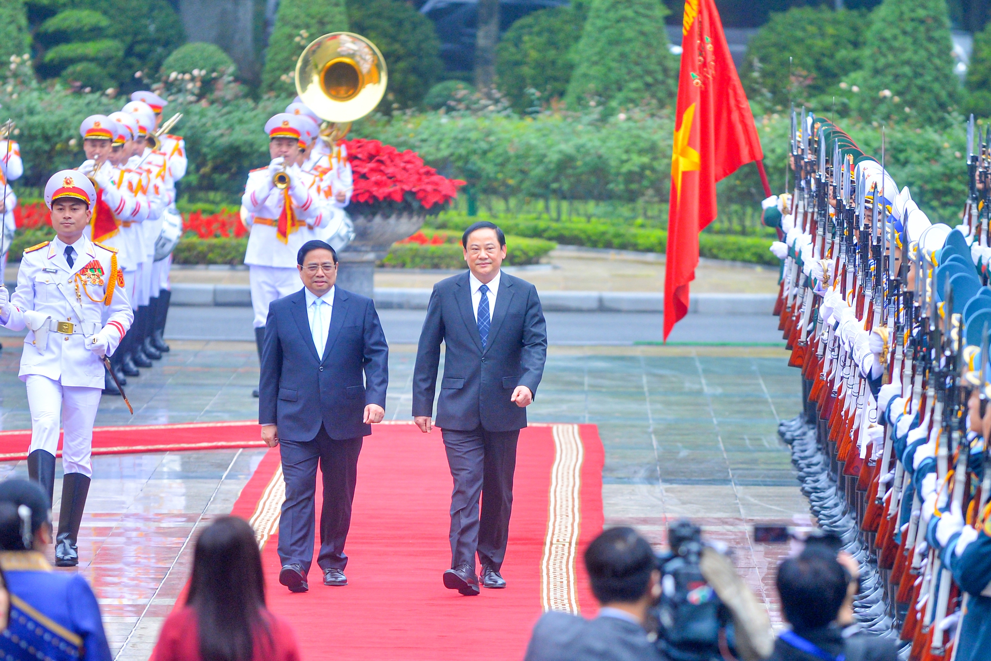 Thủ tướng Phạm Minh Chính chủ trì lễ đón Thủ tướng Lào thăm chính thức Việt Nam- Ảnh 3.