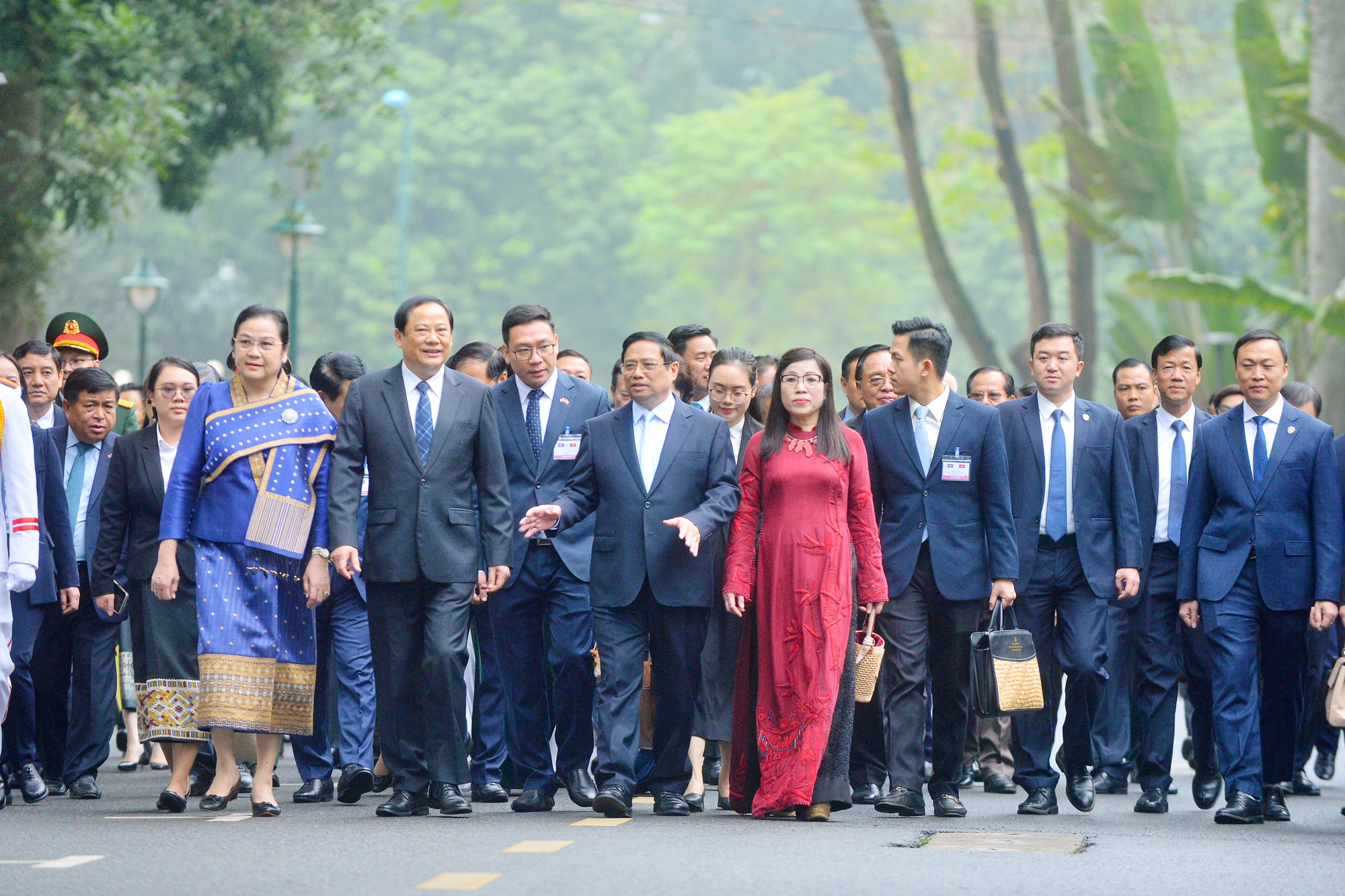 Thủ tướng Phạm Minh Chính chủ trì lễ đón Thủ tướng Lào thăm chính thức Việt Nam- Ảnh 5.