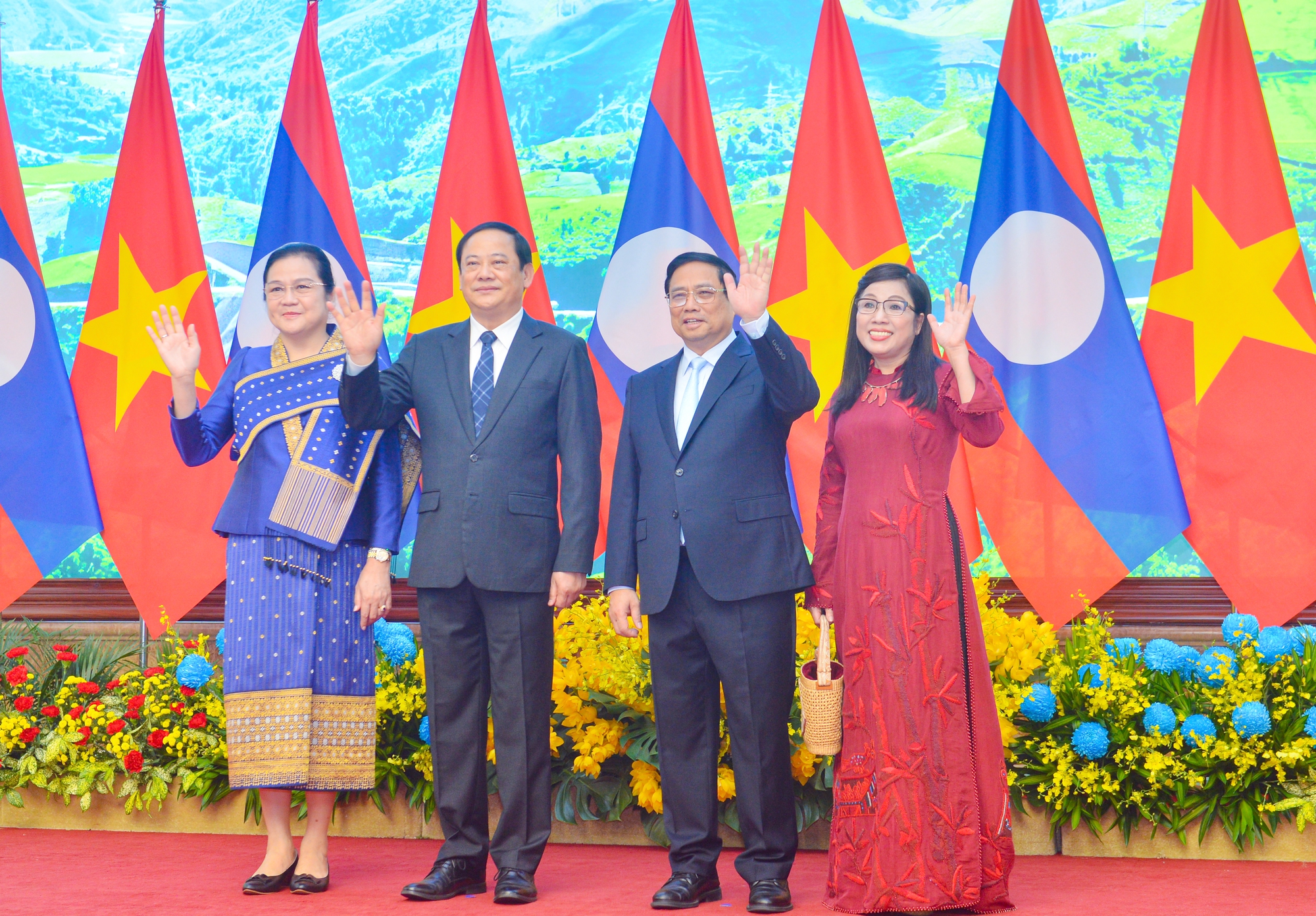 Thủ tướng Phạm Minh Chính chủ trì lễ đón Thủ tướng Lào thăm chính thức Việt Nam- Ảnh 7.