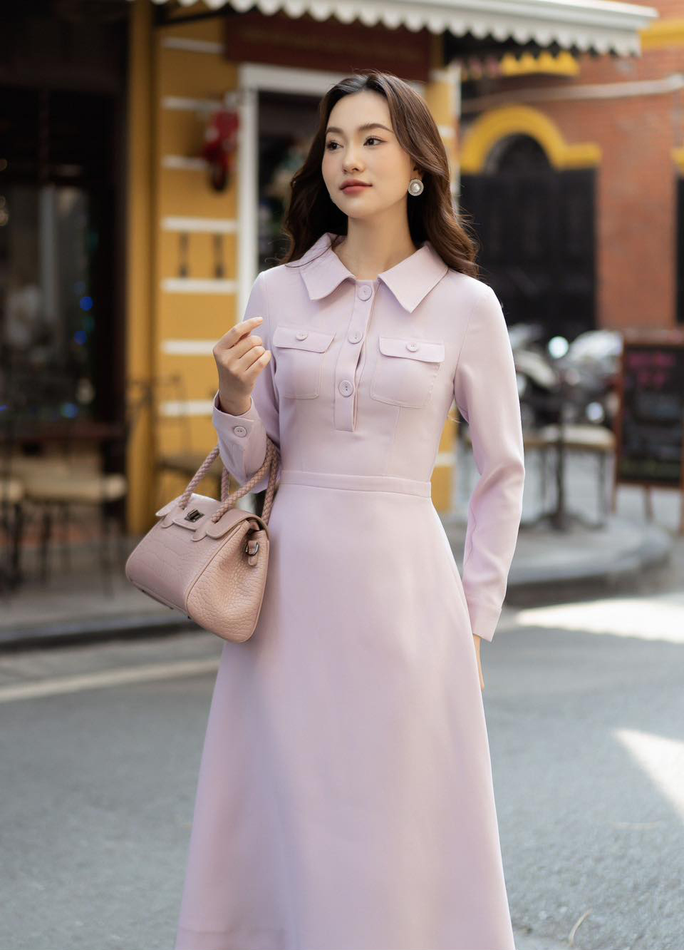 Đầm trắng cổ sơ mi xẻ đùi đi chơi dạo phố Nahouse váy tay ngắn cổ trụ gân  tăm thiết kế đẹp xinh xắn và sang trọng | Shopee Việt Nam