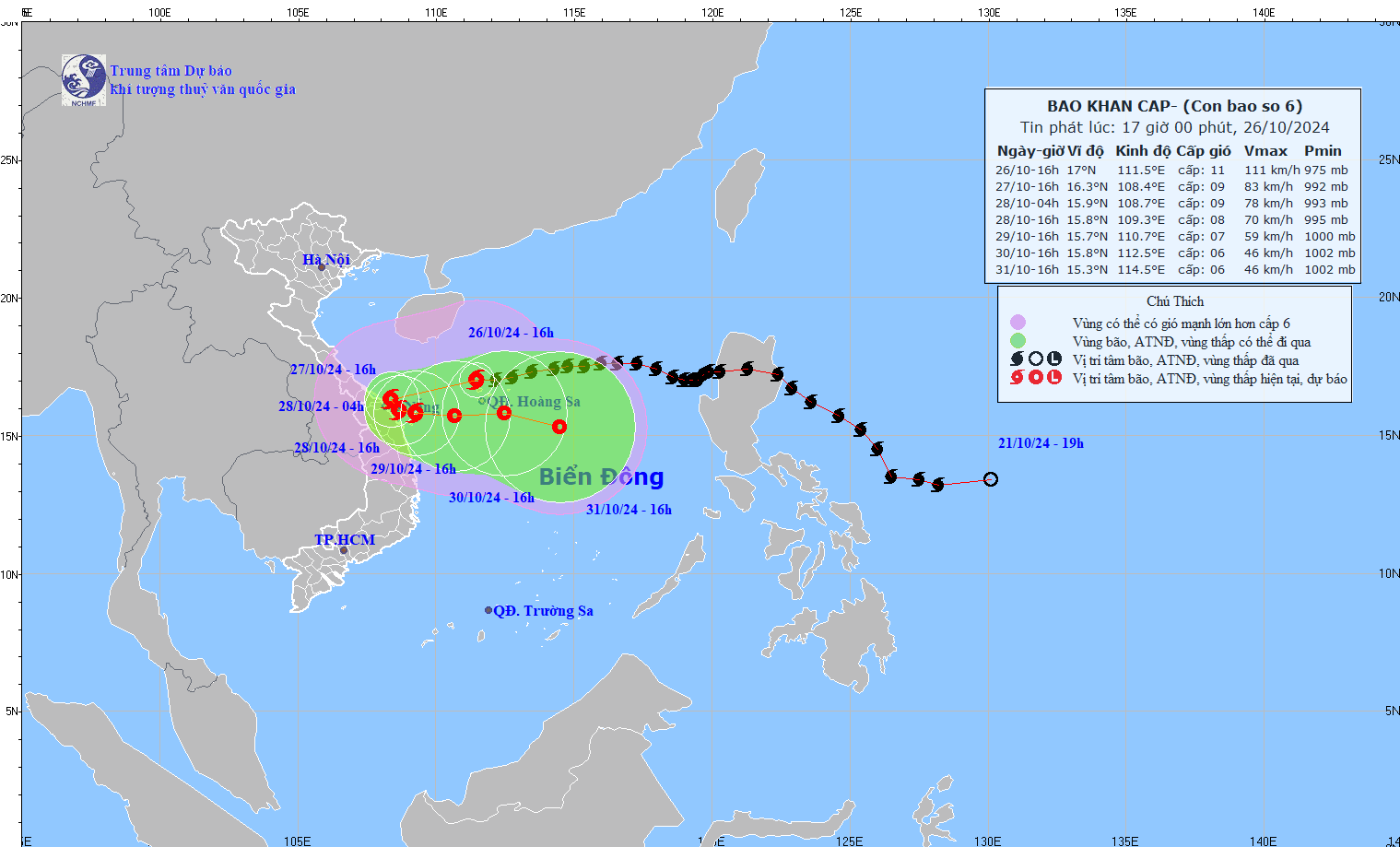 Bão Trà Mi (bão số 6) áp sát miền Trung, gây mưa cực lớn- Ảnh 1.