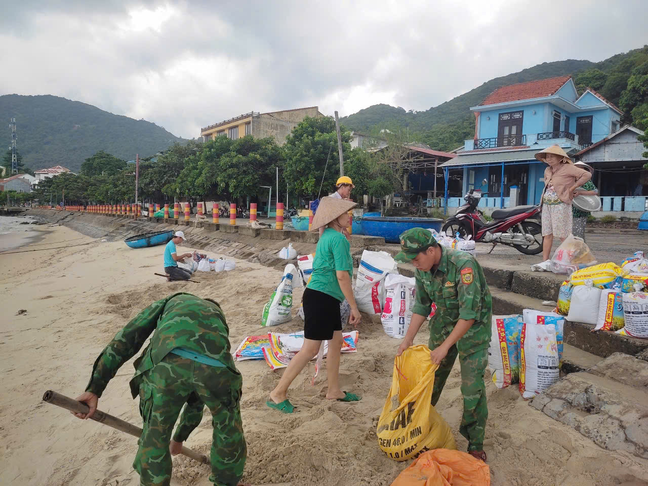 Giúp dân chằng chống nhà cửa ứng phó bão Trà Mi- Ảnh 8.