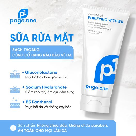 Review gel rửa mặt PageOne Cleansing Gel Purifying With B5 có tốt không?- Ảnh 1.