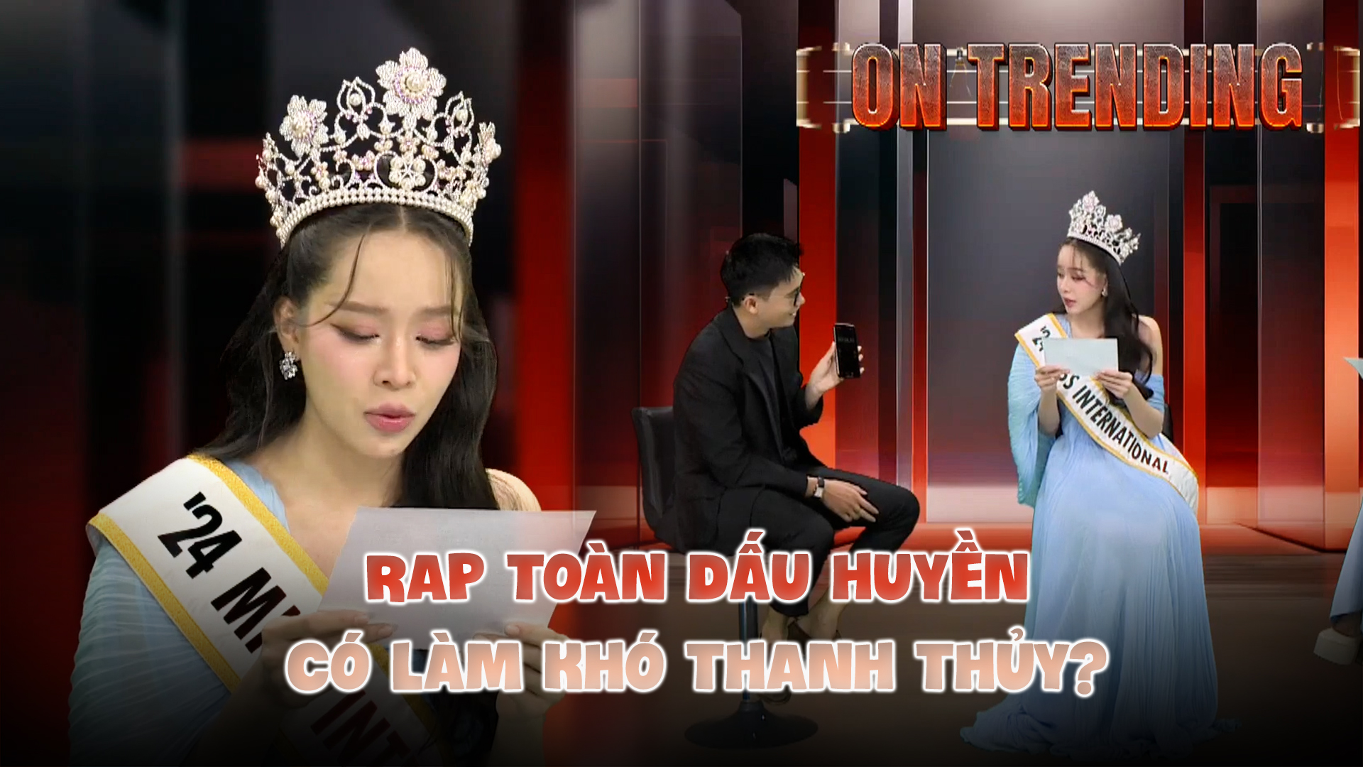 Hoa hậu Thanh Thủy 'rối não' vì đọc rap, cùng 'bà trùm hoa hậu' hát Bolero | ON TRENDING- Ảnh 1.