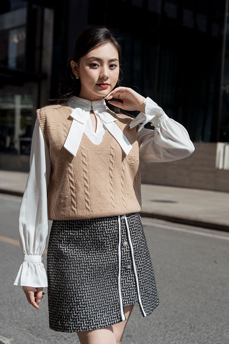 Pernyataan gaya dengan pakaian wol - Foto 6. Bản tuyên ngôn đầy phong cách với trang phục vải tweed- Ảnh 6.