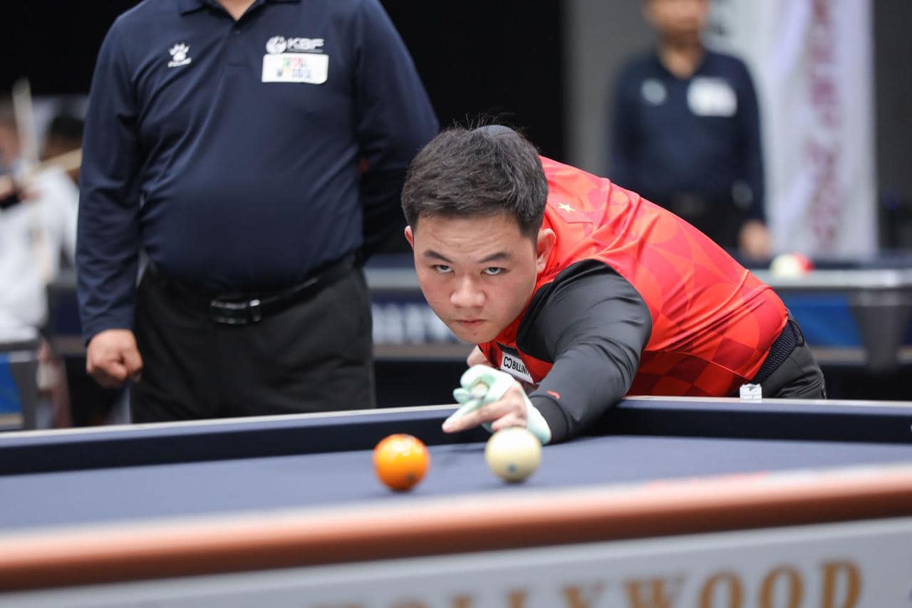 Billiards: Bao Phương Vinh ngược dòng kịch tính, vào tứ kết World Cup Hàn Quốc- Ảnh 1.