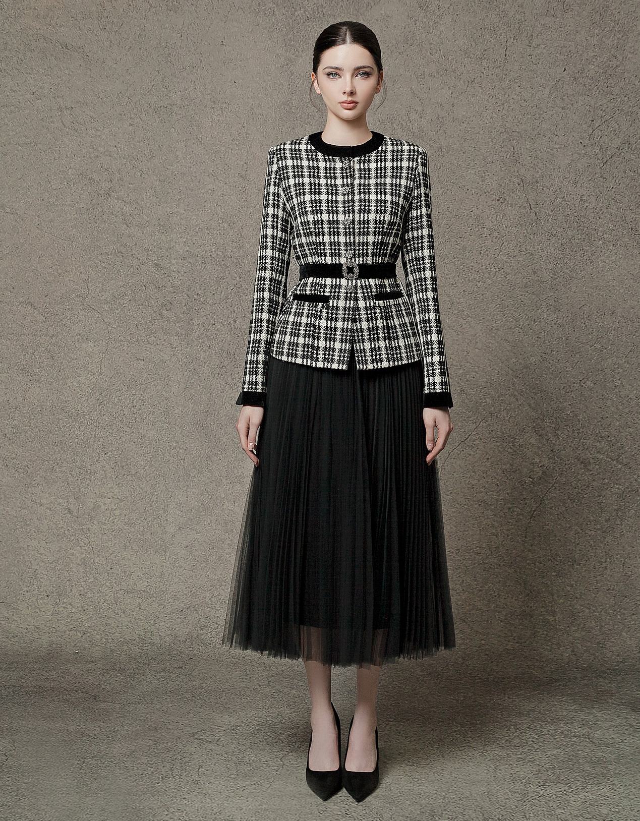 Comment coordonner les vestes en tweed pour les femmes de bureau en hiver - Photo 10. Cách phối áo tweed cho nàng công sở mùa đông- Ảnh 10.