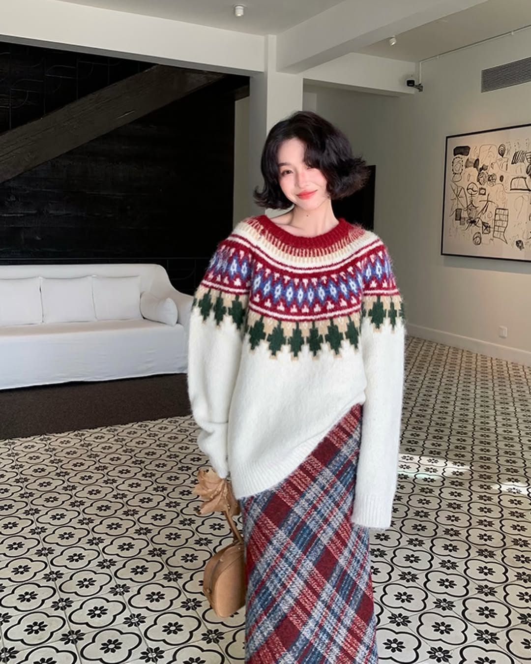 Beliebte gemusterte Pullover zu Weihnachten – Foto 4. Áo len họa tiết được yêu thích trong Giáng sinh năm nay- Ảnh 4.